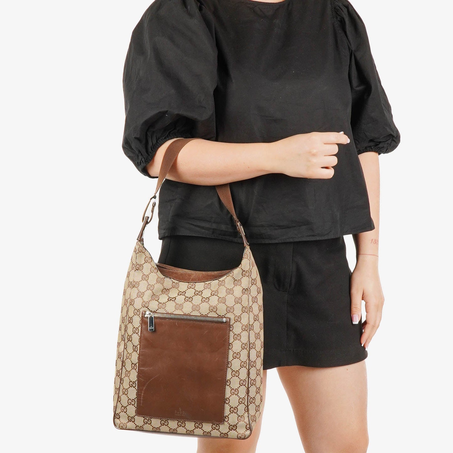 Gucci Brown Monogram Canvas Handbag