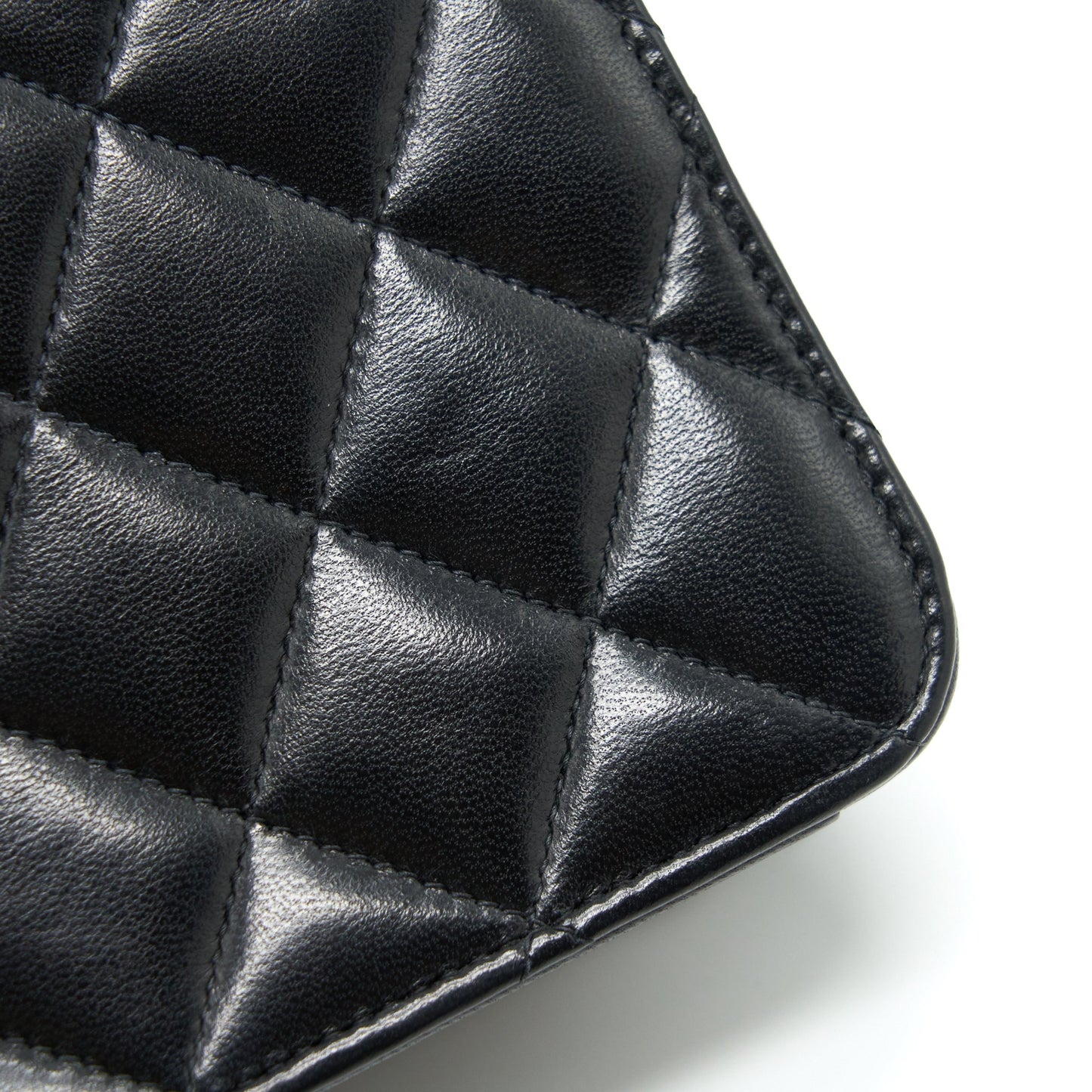 Chanel  Quilted Mini Flap Bag With Chain Lambskin Black