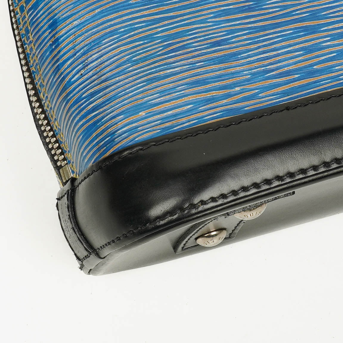 Louis Vuitton Alma BB Blue Denim EPI Leather Handbag