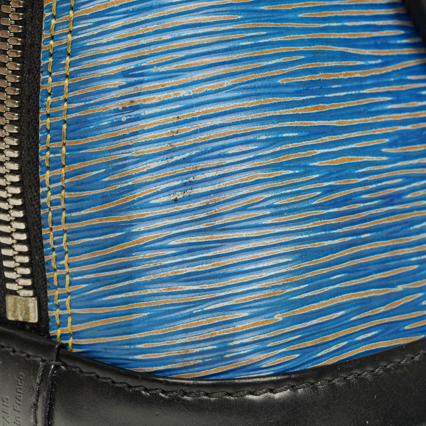 Louis Vuitton Alma BB Blue Denim EPI Leather Handbag