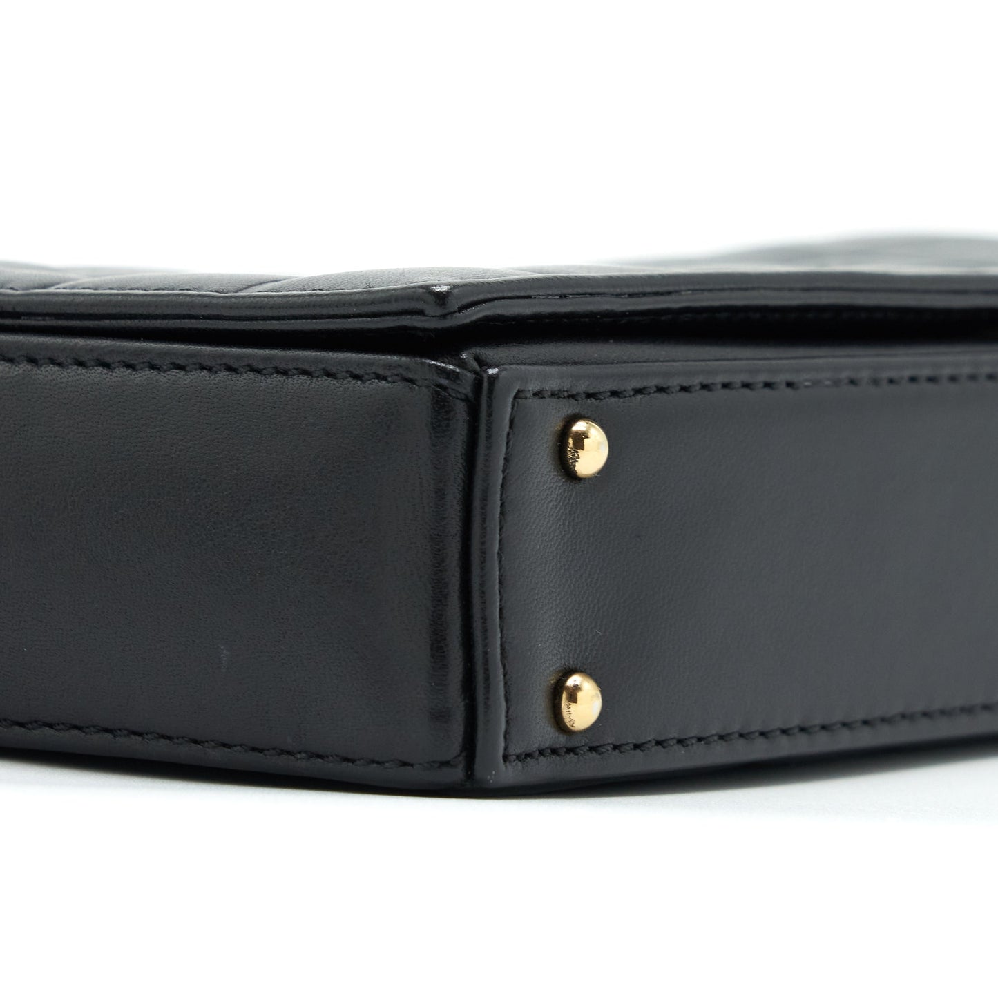 Chanel  Chocolate Bar Flap Shoulder Bag Lambskin Black