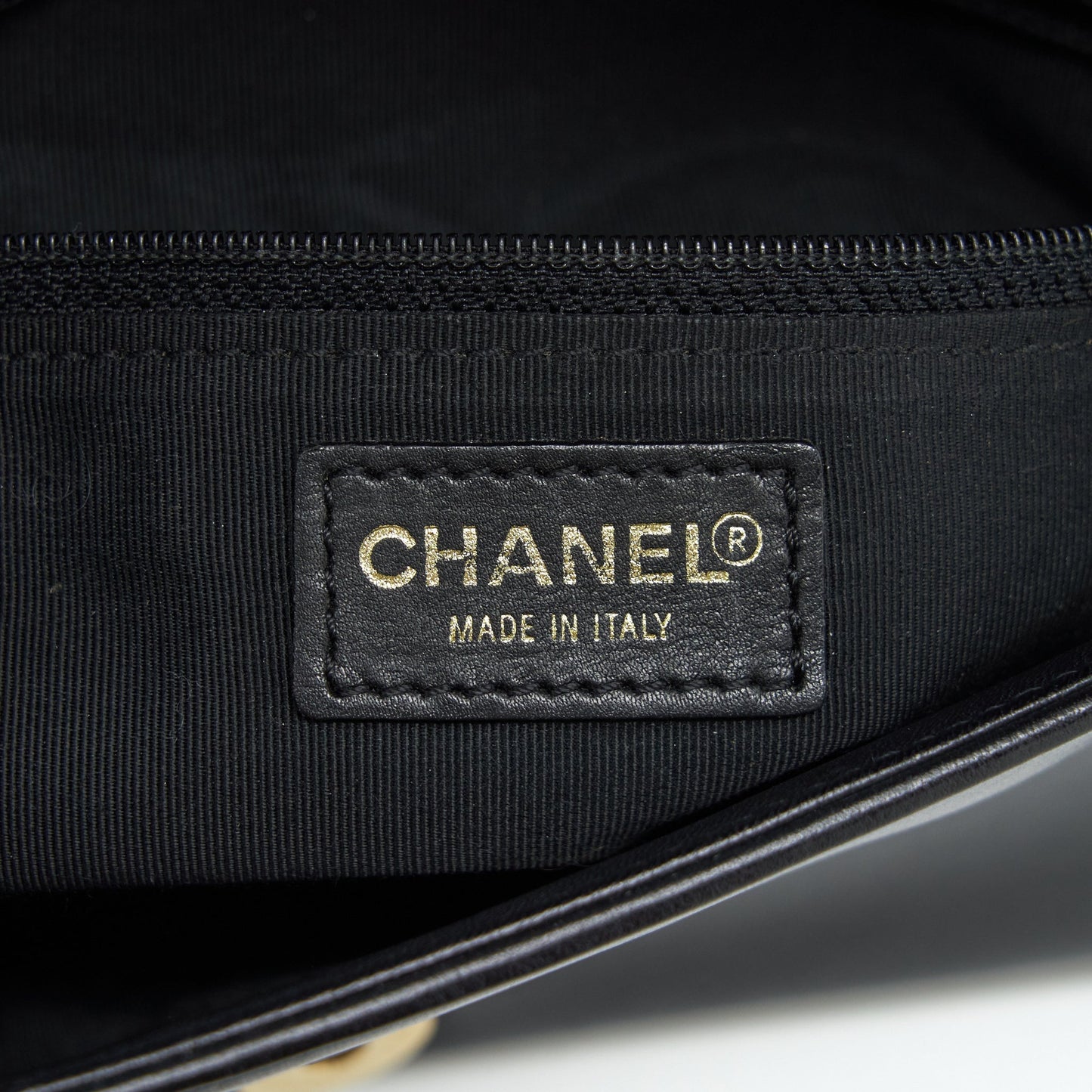 Chanel  Chocolate Bar Flap Shoulder Bag Lambskin Black