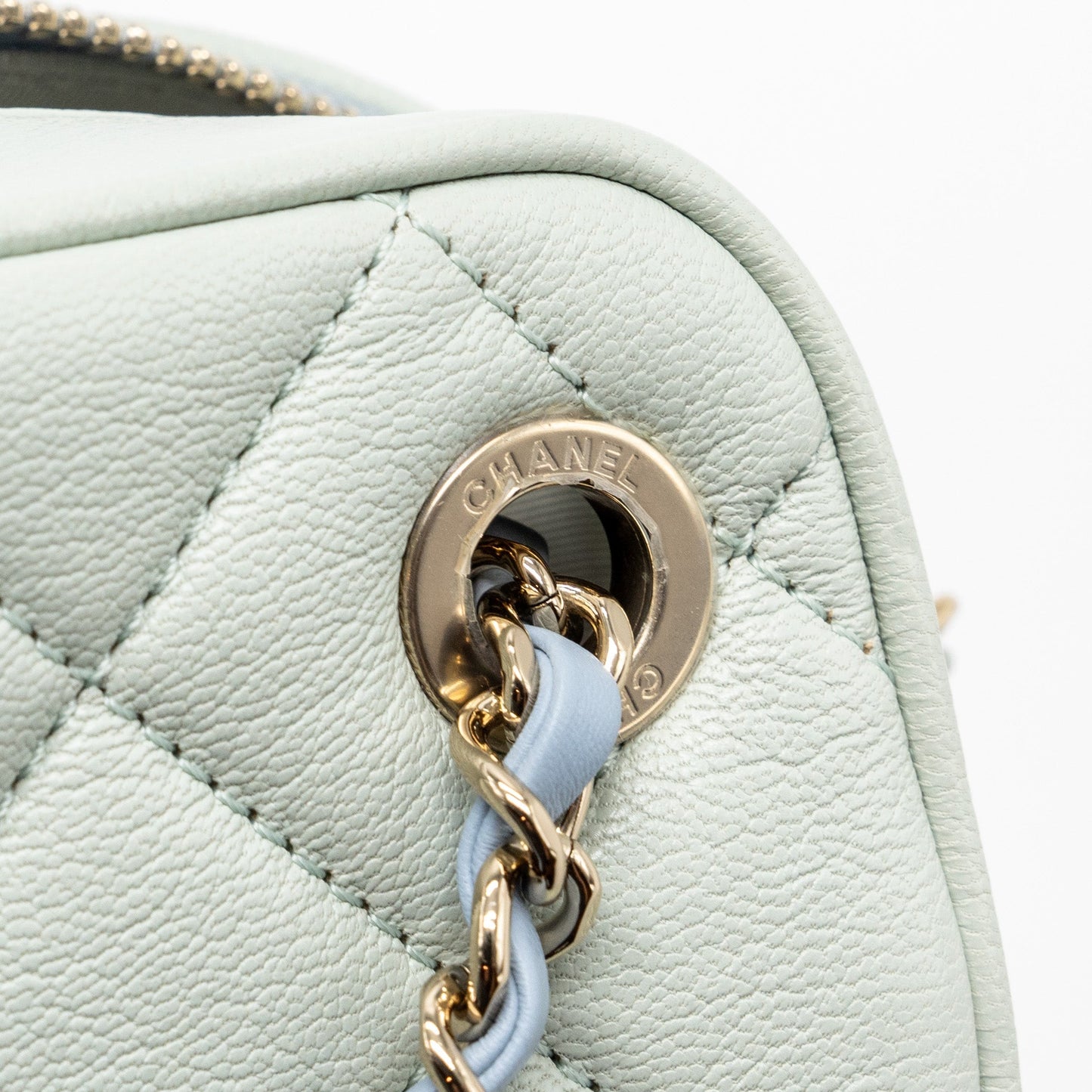 Chanel small camera bag goatskin multicolor green / blue / pink L