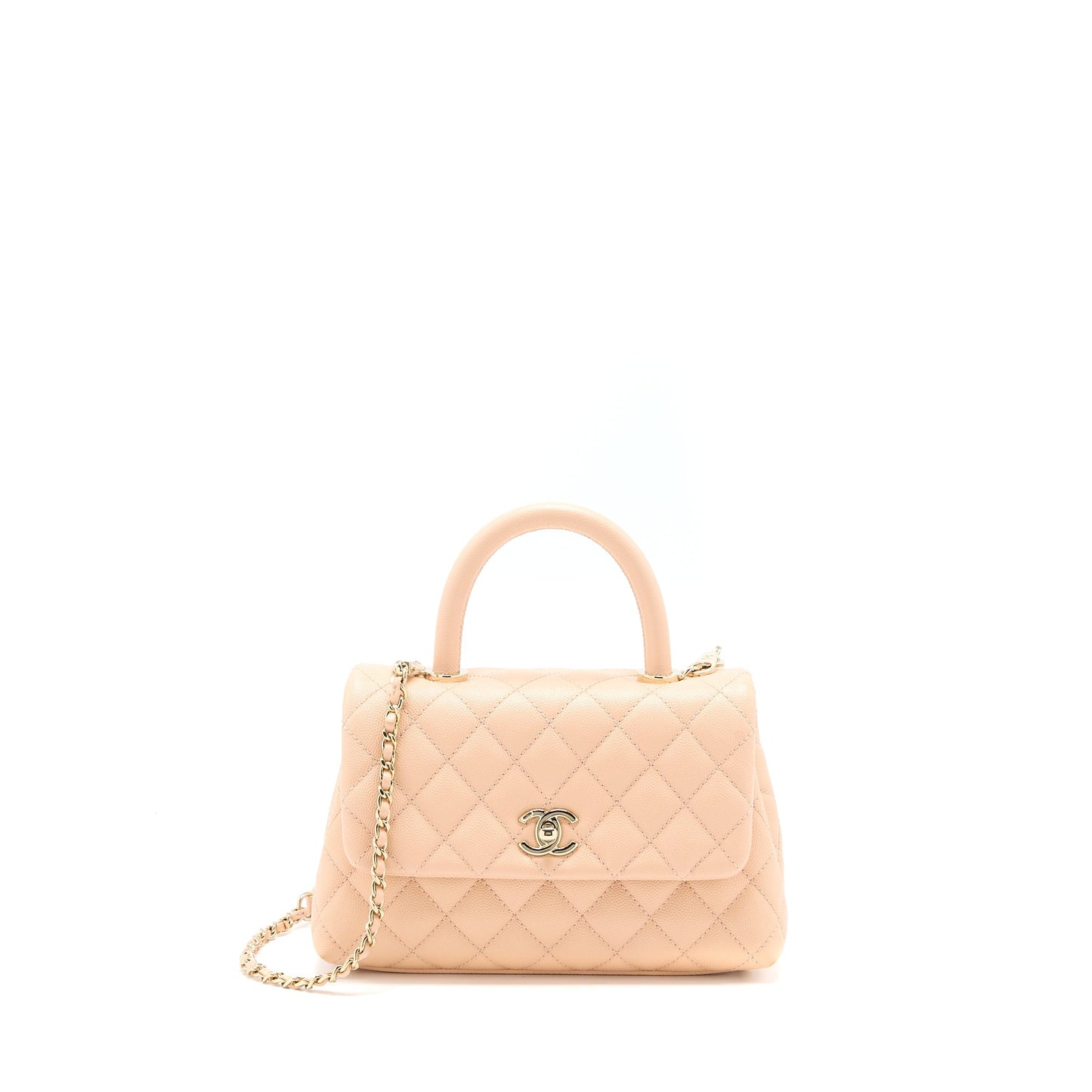 Chanel Small Coco Handle Caviar Light Pink L