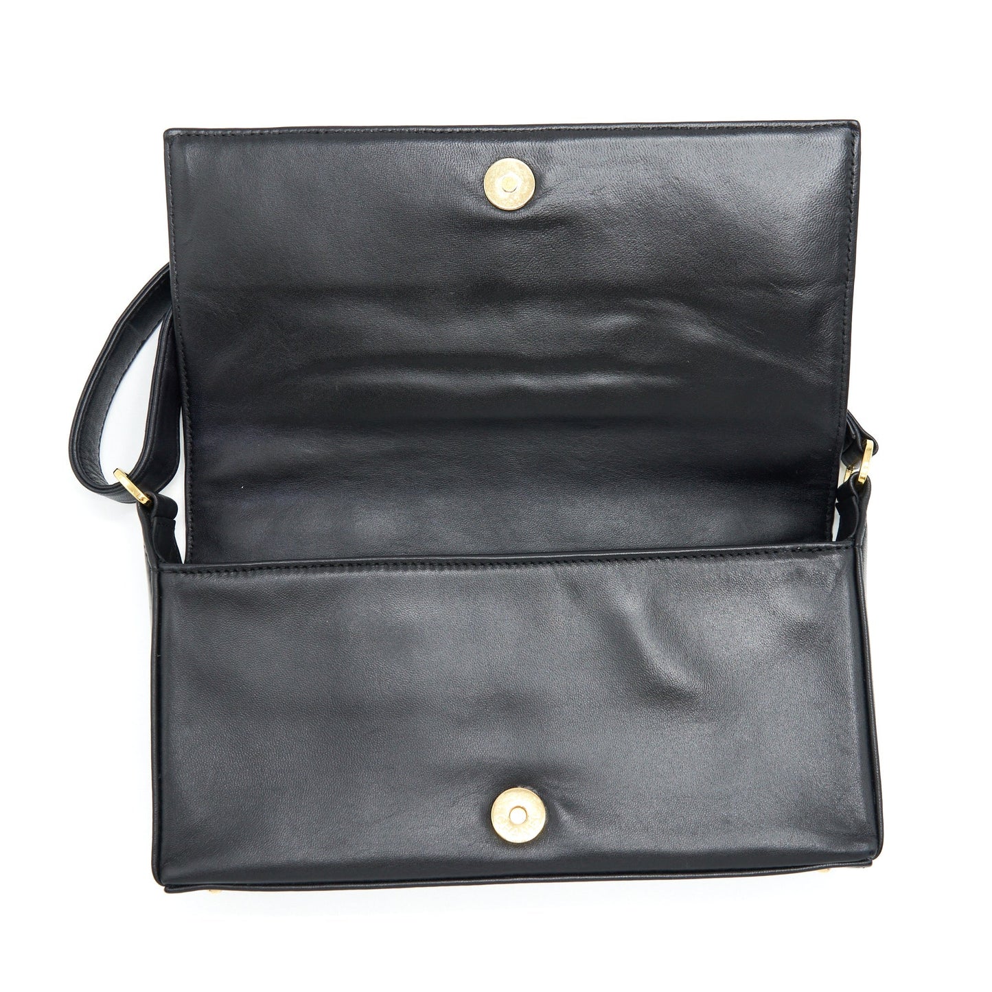 Chanel  Chocolate Bar Flap Shoulder Bag Lambskin Black