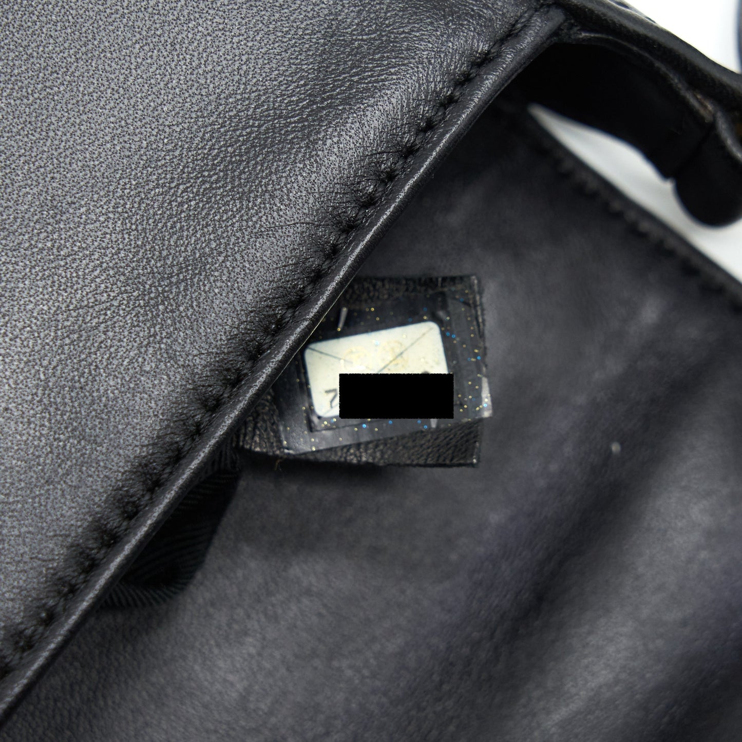 Chanel  Chocolate Bar Flap Shoulder Bag Lambskin Black