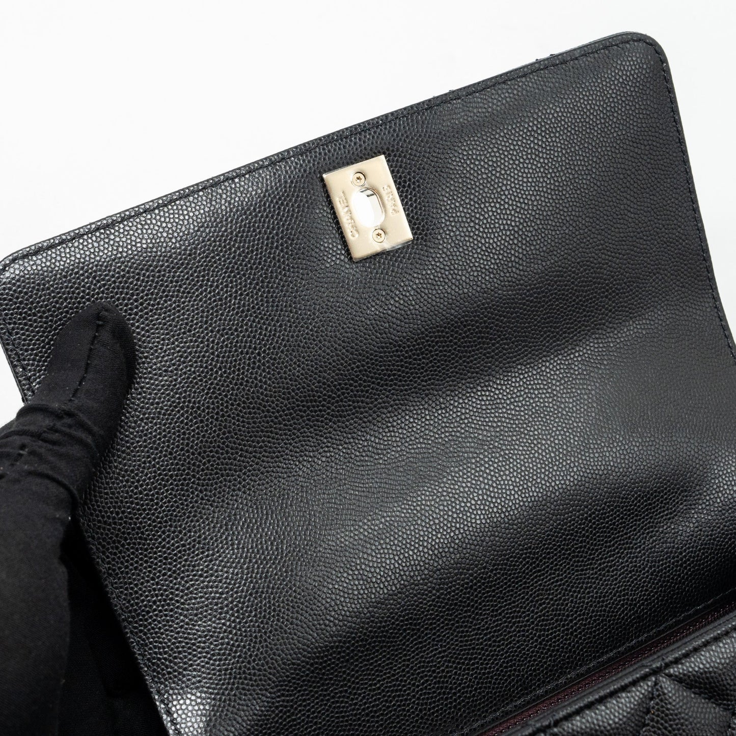 Chanel Small Coco Handle Caviar black L (microchip)