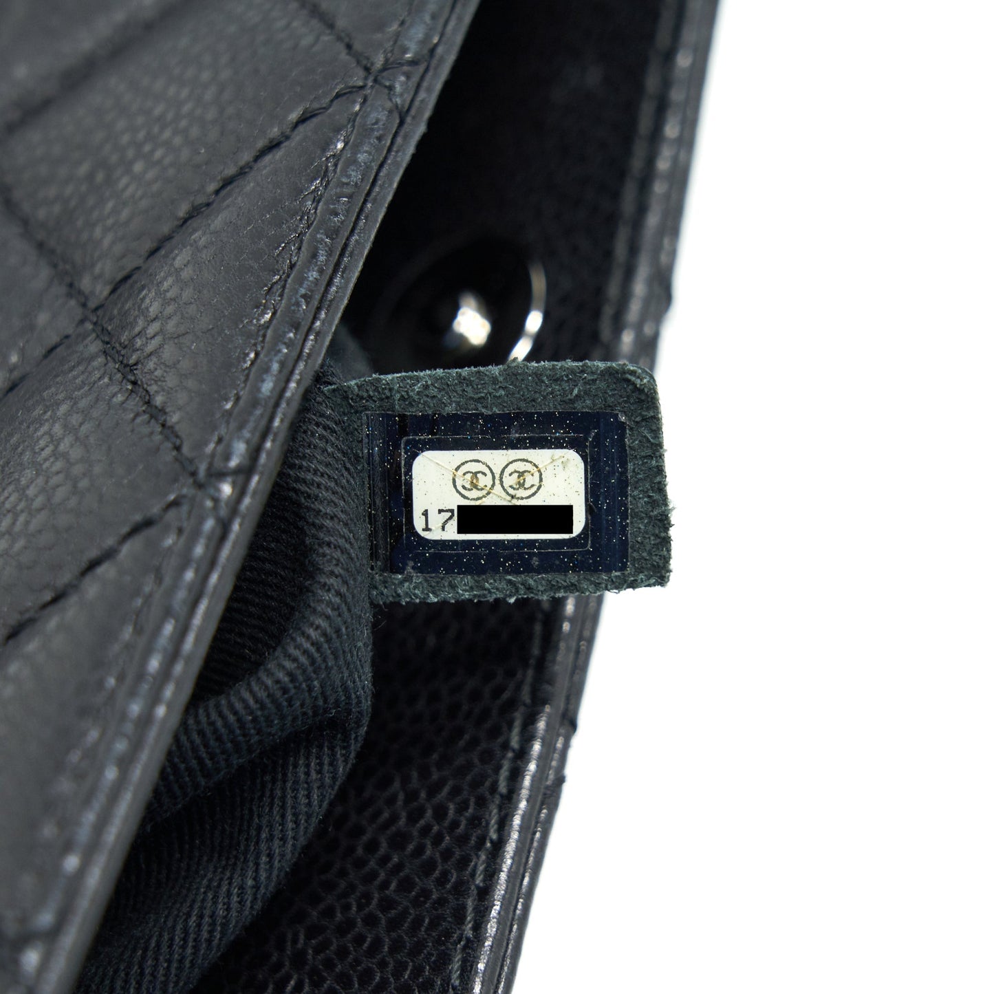 CHANEL QUILTED LEATHER TOTE BAG WITH CHAIN IN CARVIAR BLACK