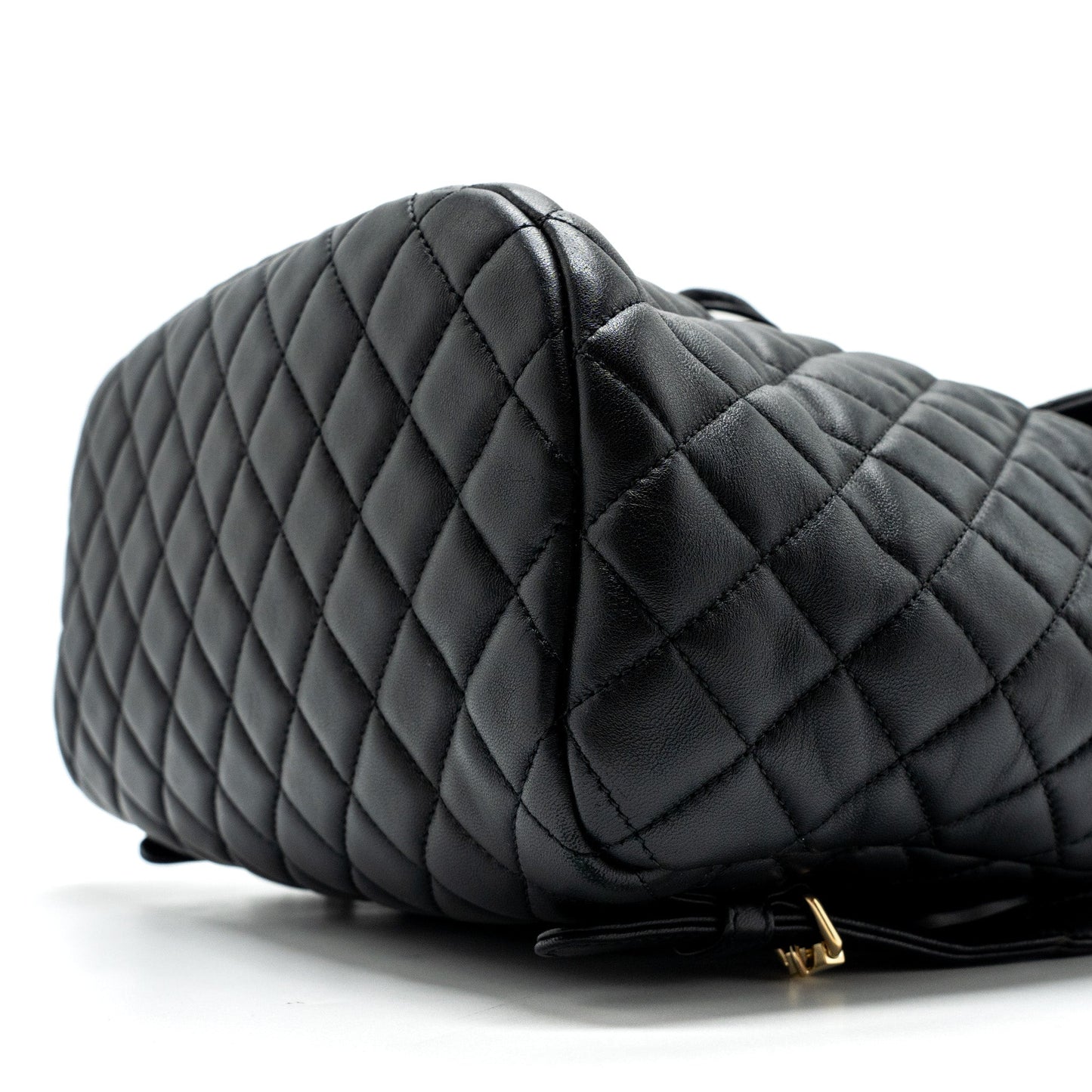 Chanel quilted flap backpack lambskin black