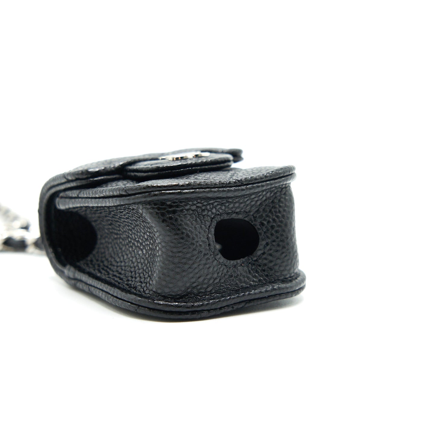 Chanel AirPods Case With Chain Caviar Black