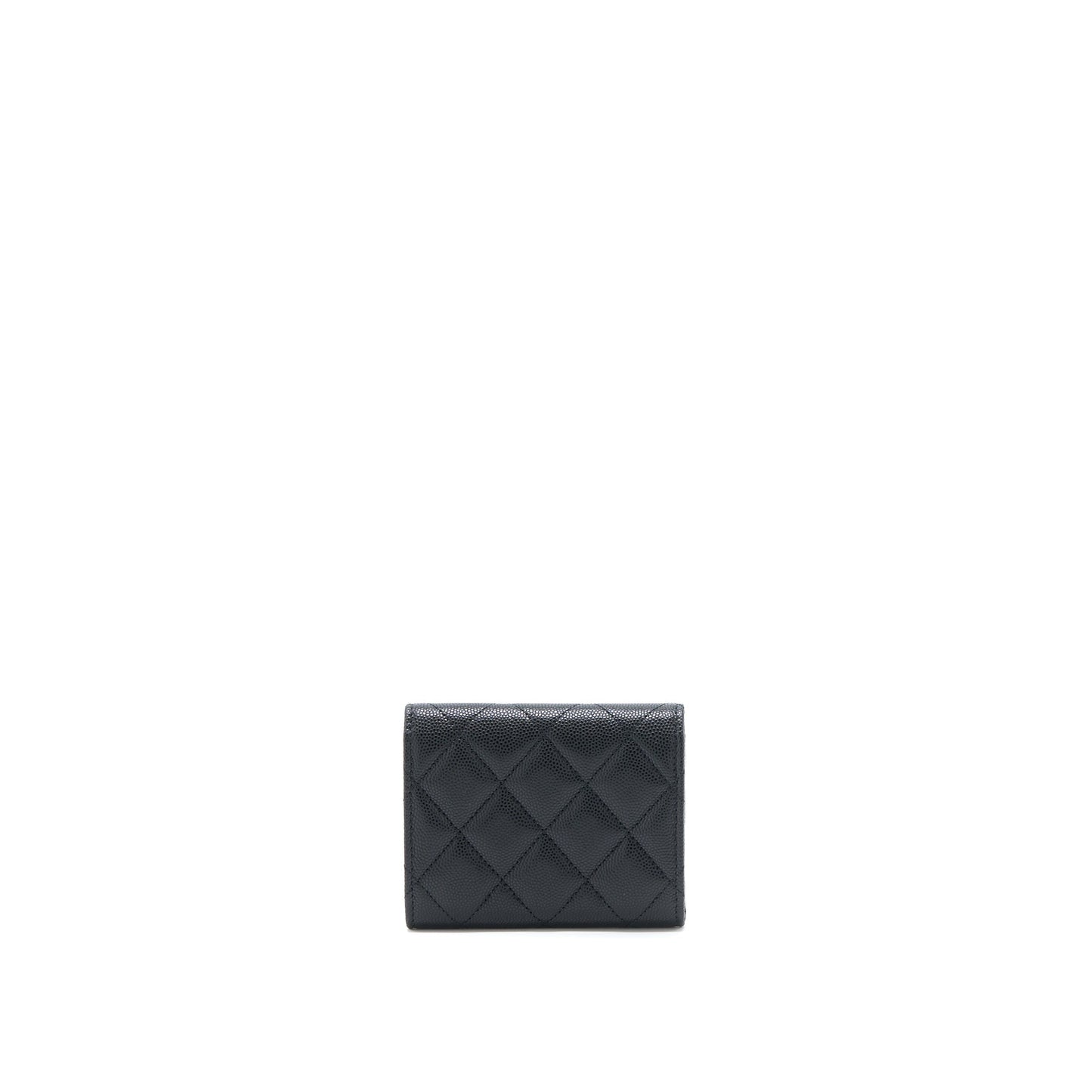 Chanel 23P Detailed CC logo Flap Card Holder Caviar Black L (Microchip)