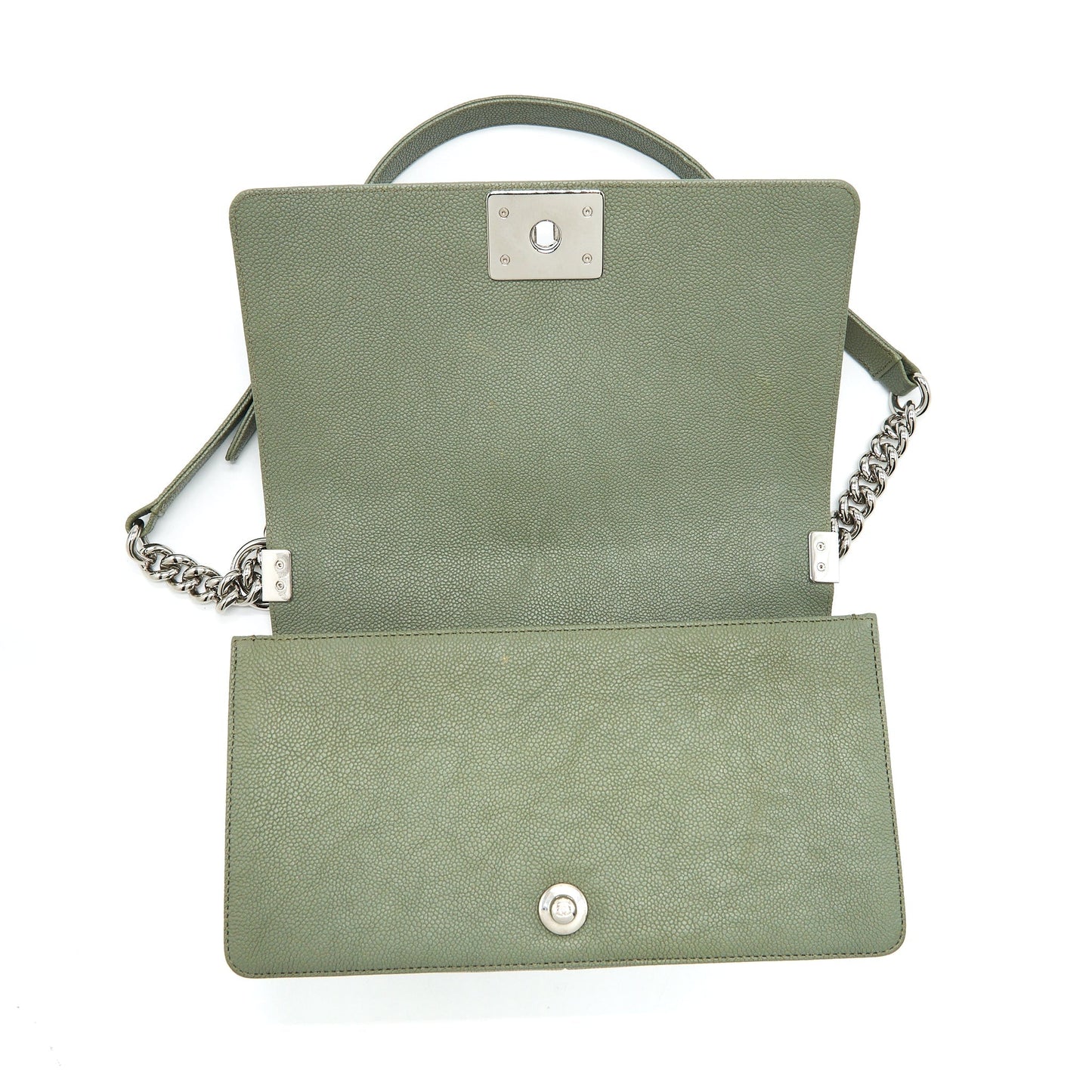 Chanel Medium Boy Bag Caviar Light Green L
