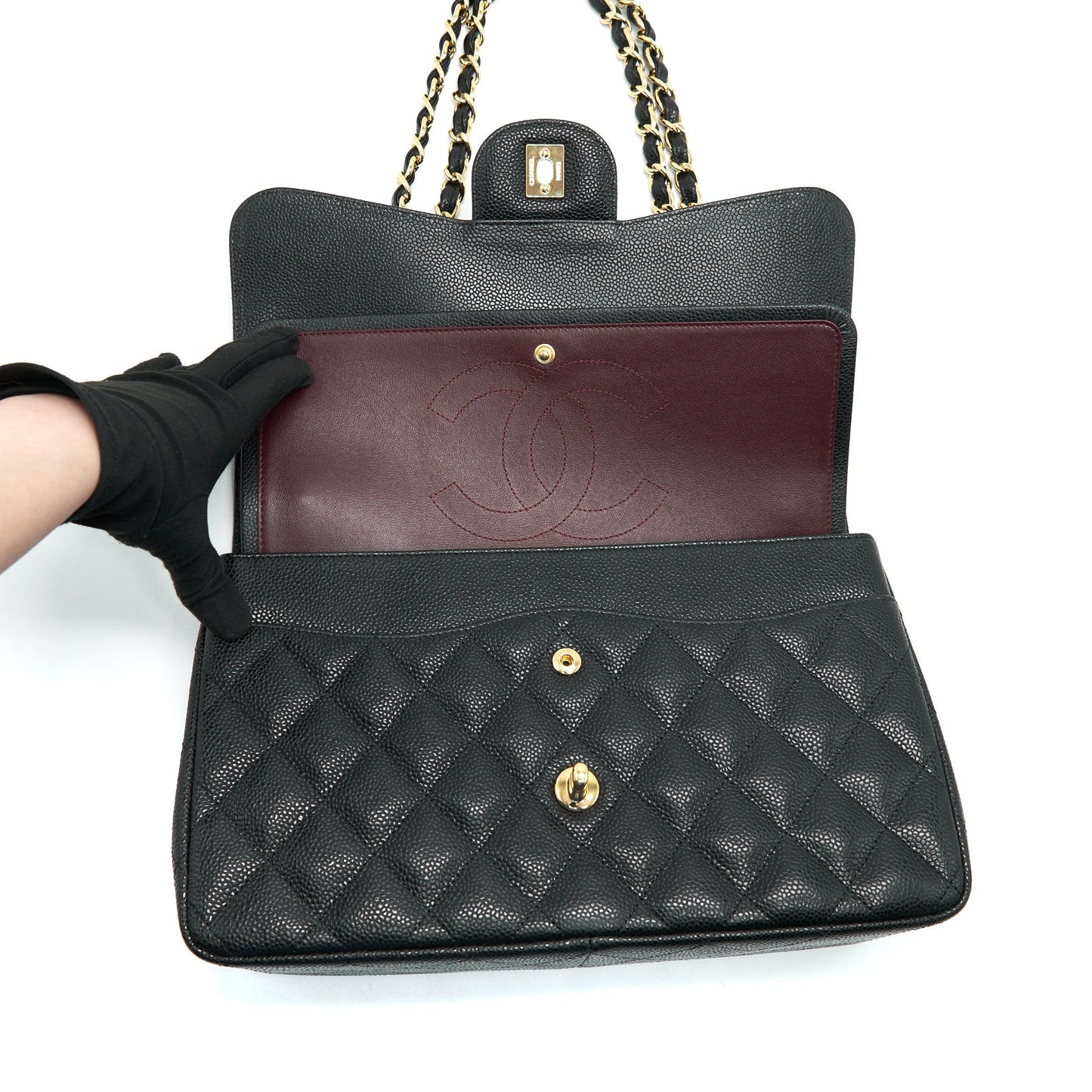 CHANEL JUMBO CLASSIC DOUBLE FLAP CAVIAR BLACK