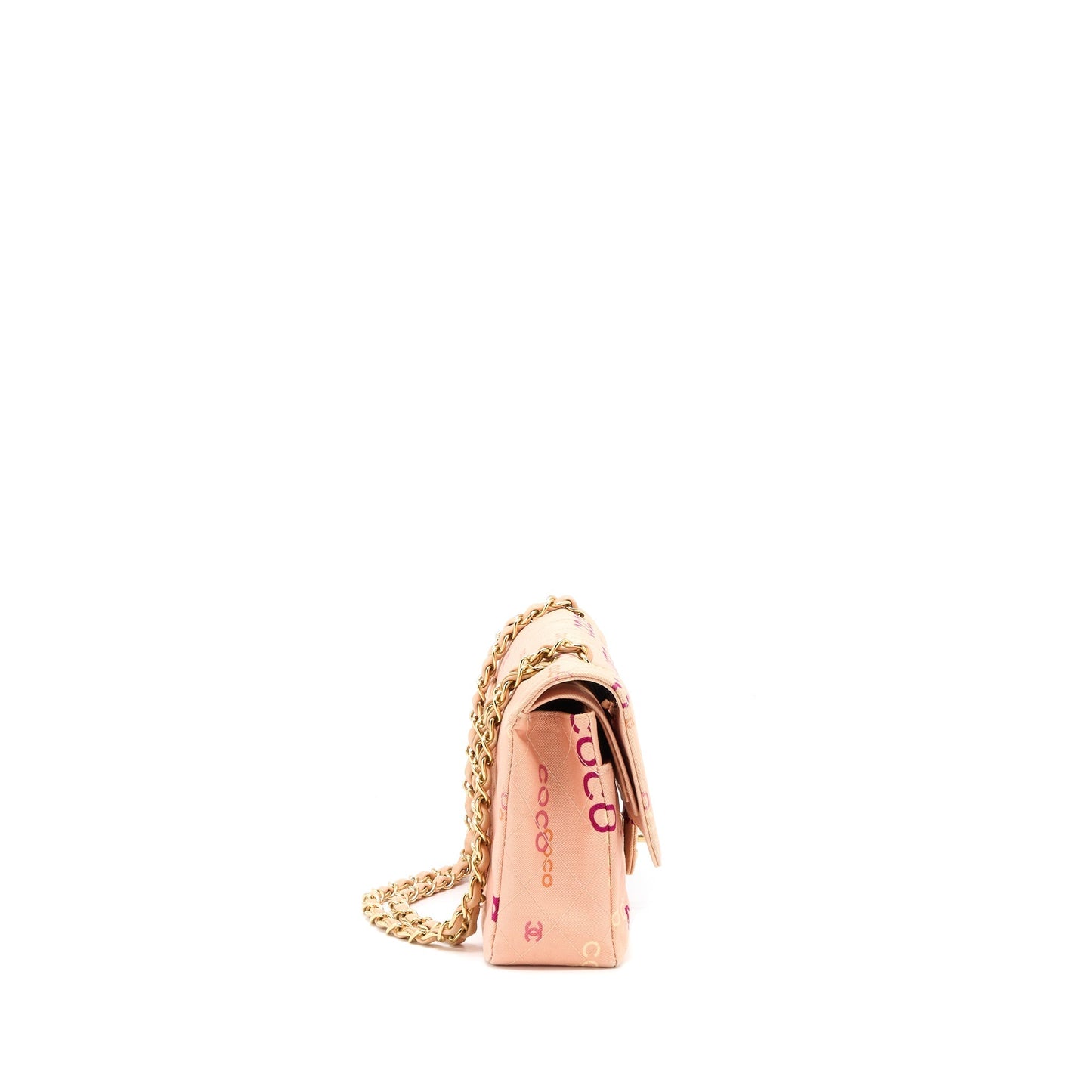 Chanel  Coco Medium Classic Flap Bag Fabric Pink