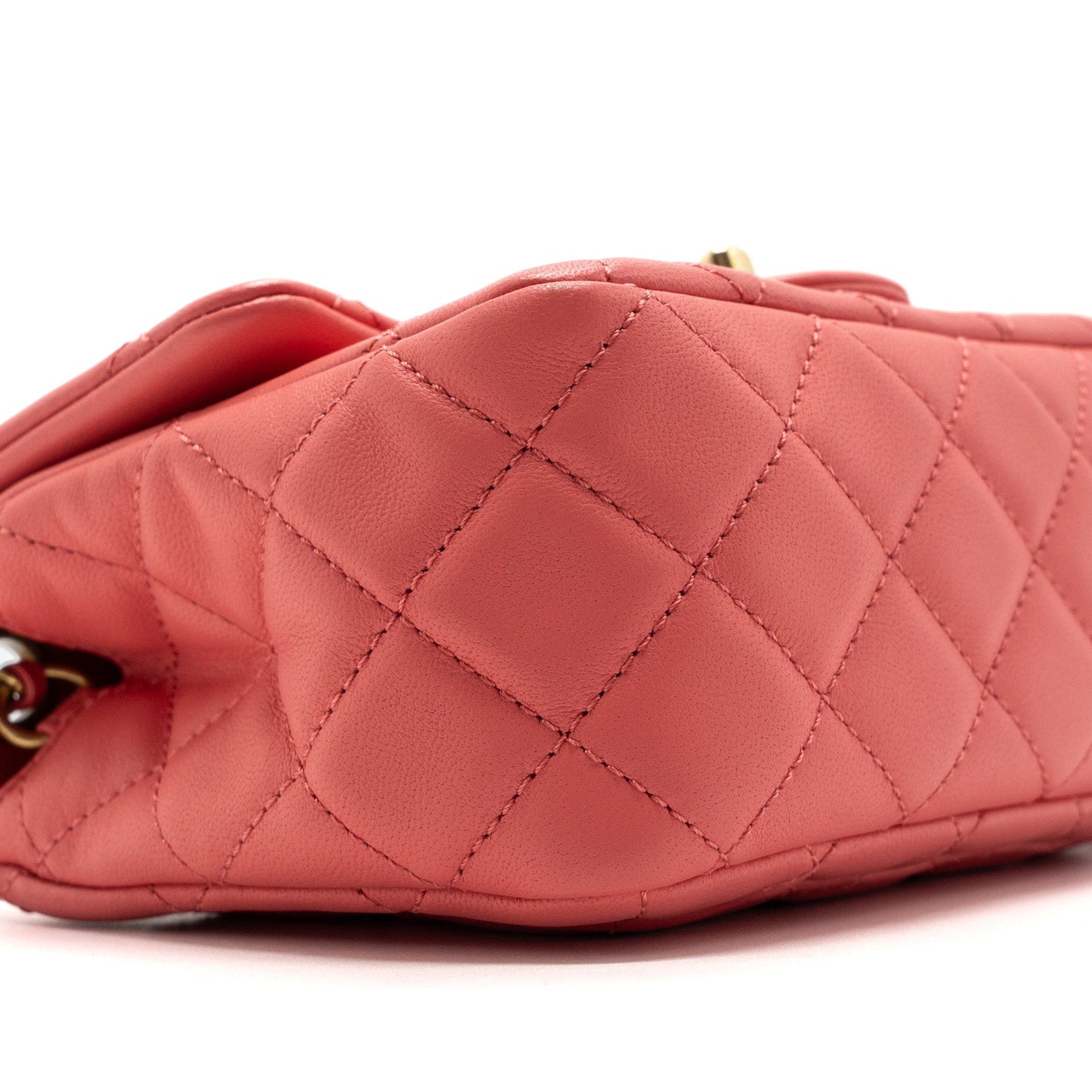 Chanel Pearl Crush Mini Square Flap Bag Lambskin Pink