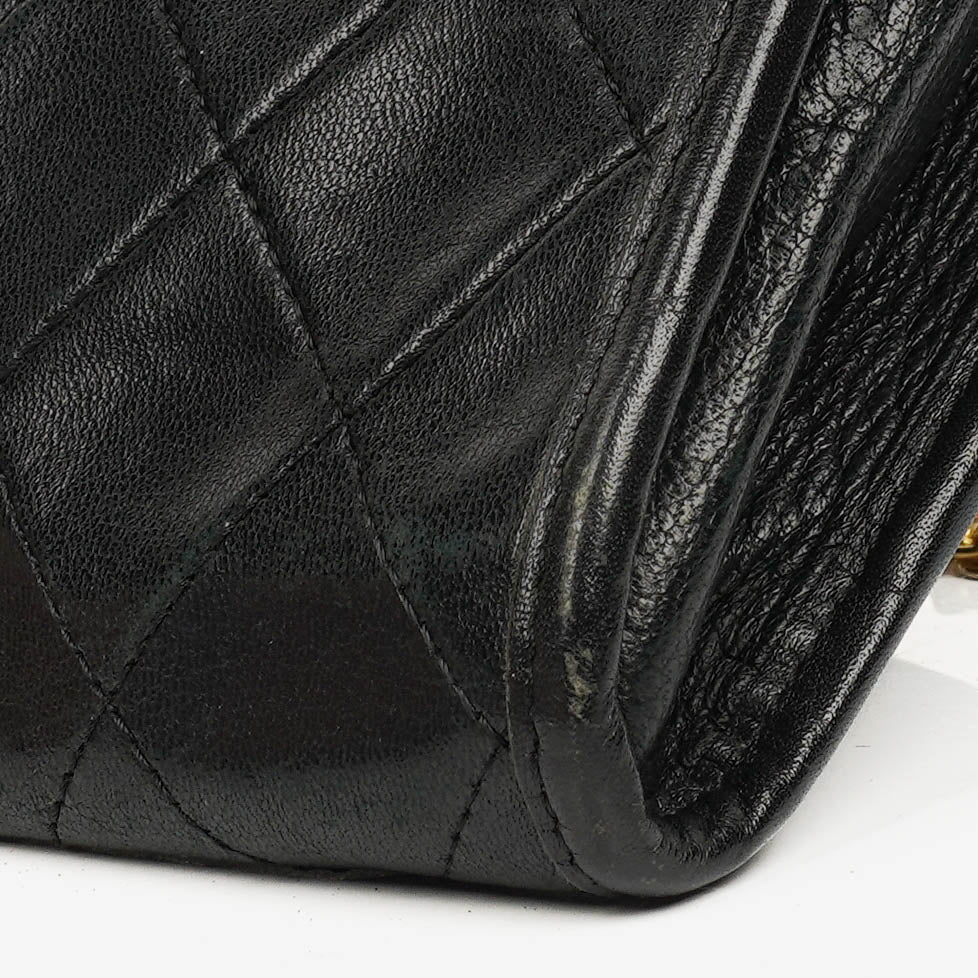 Chanel Black Mini Flap Bag Quilted Lambskin With 24K Gold-Plated Hardware