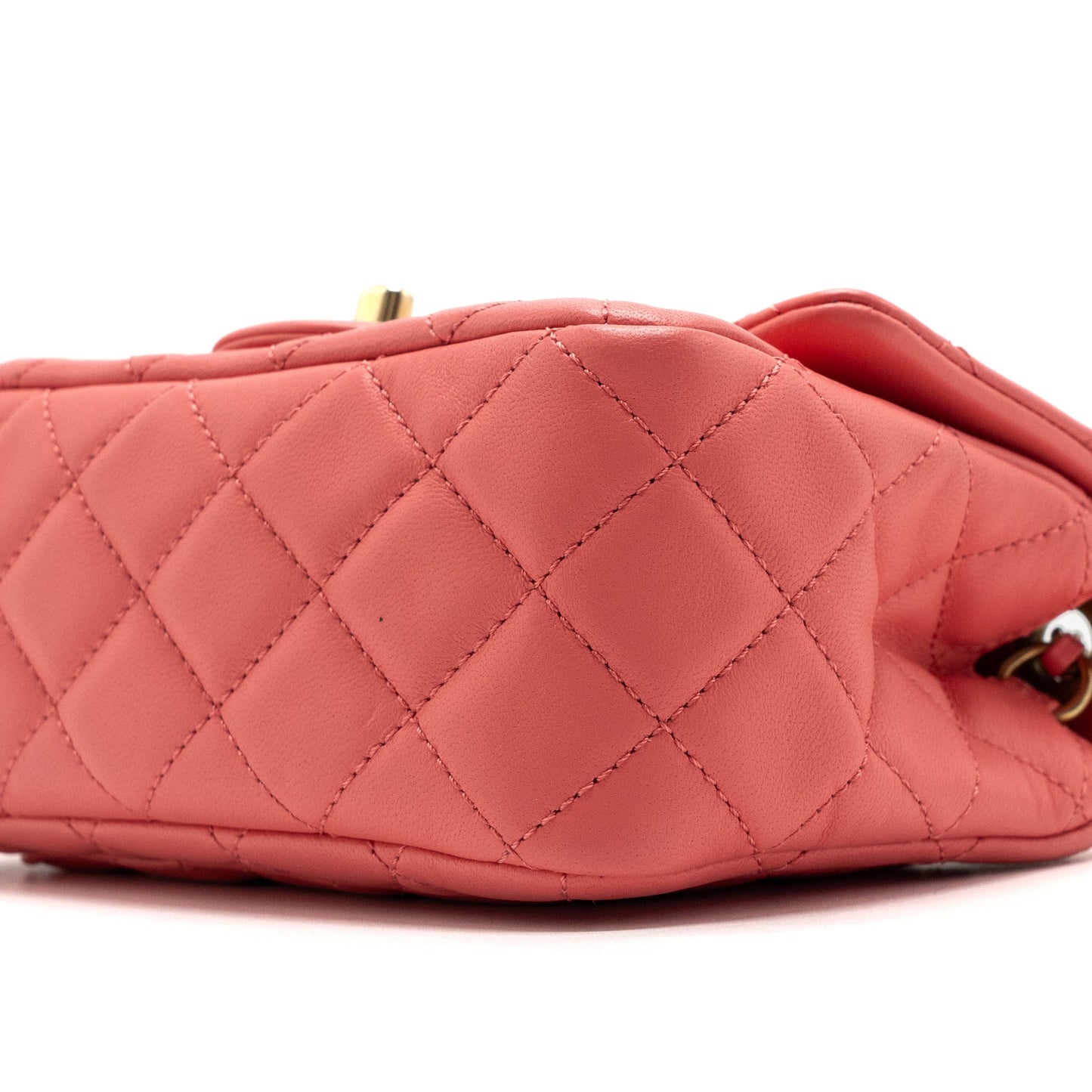 Chanel Pearl Crush Mini Square Flap Bag Lambskin Pink