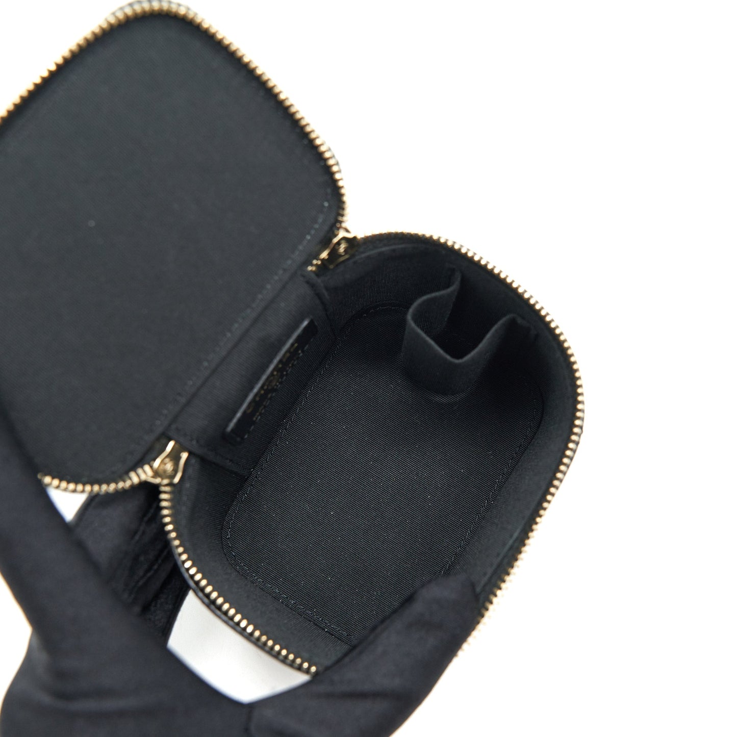 Chanel Small Handle Vanity With Chain  Lambskin Black