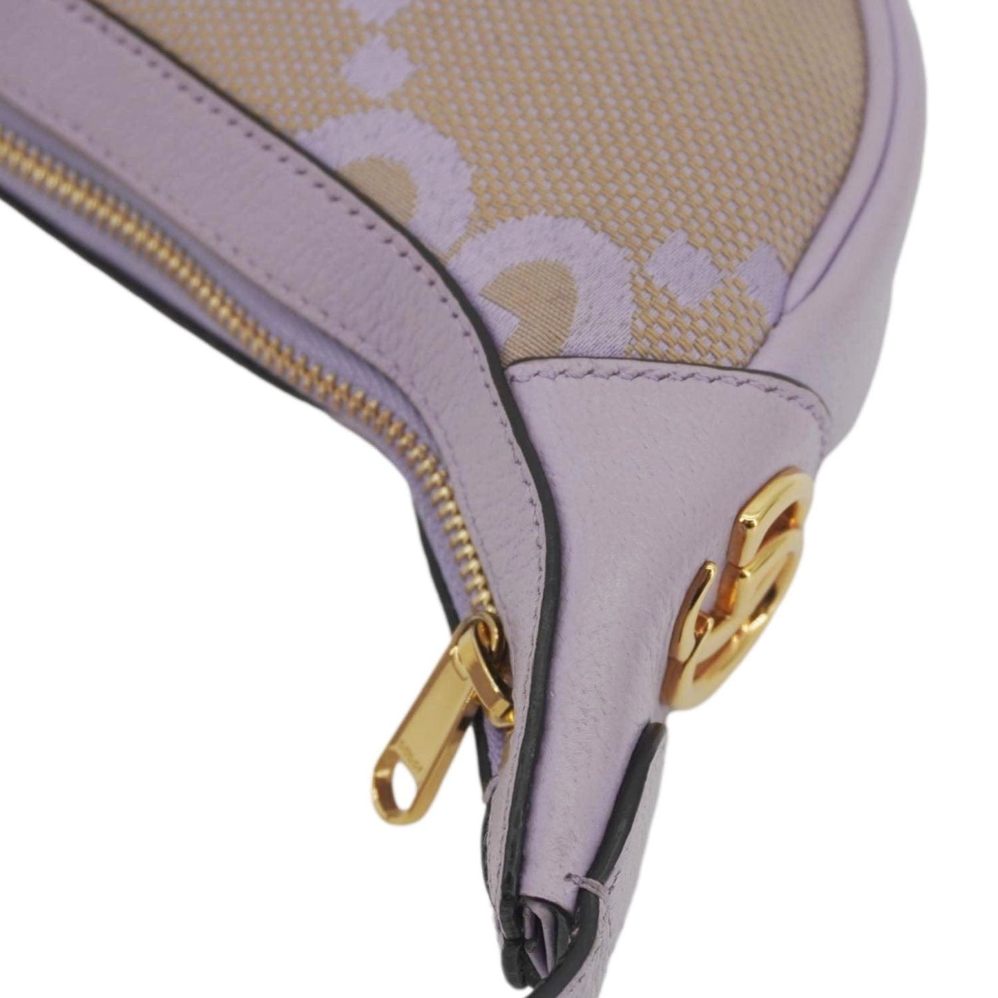 GUCCI Ophidia Half Moon Mini GG Canvas Hobo Bag Light Purple 658551