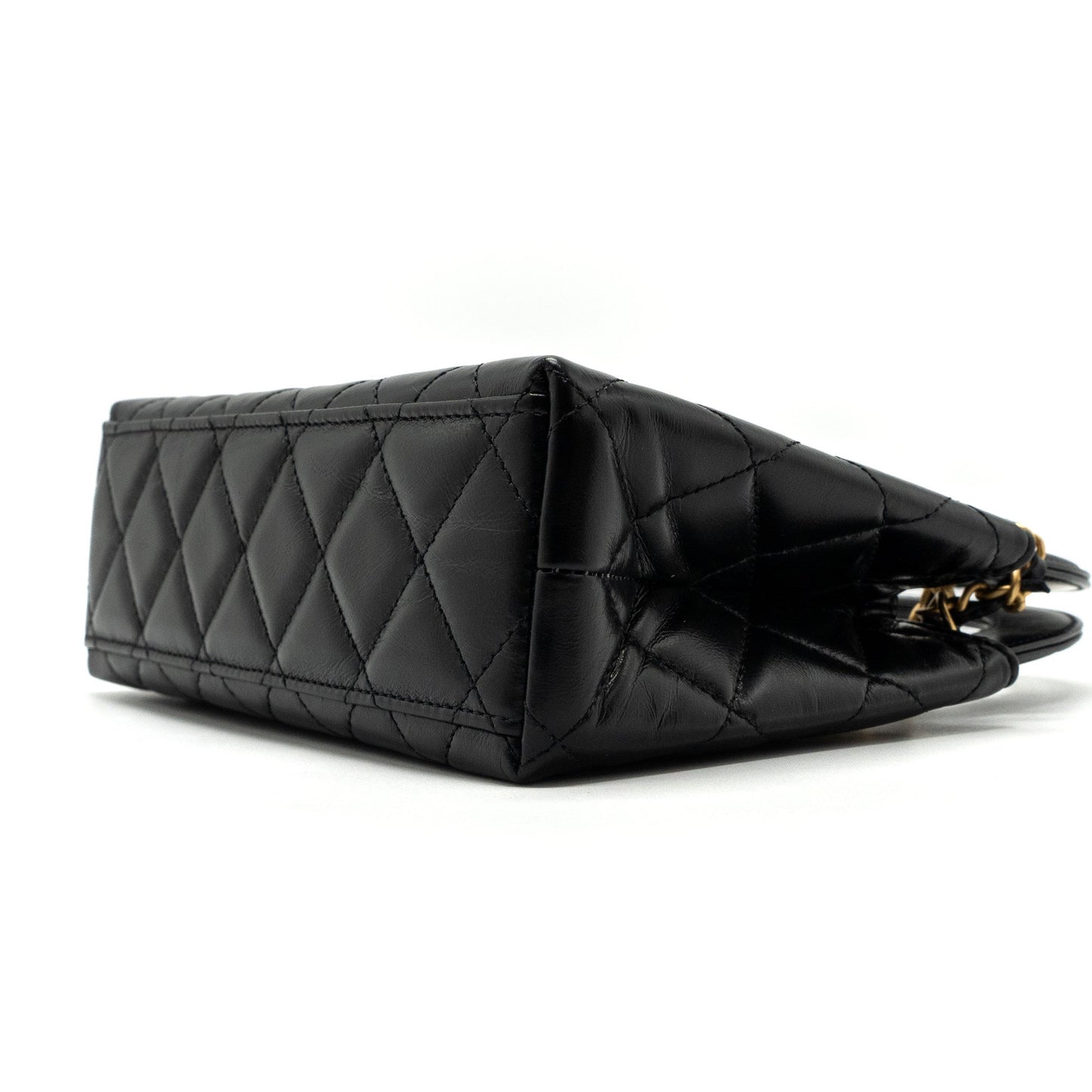 Chanel 23k Mini Shopping Bag Calfskin Black  (microchip)