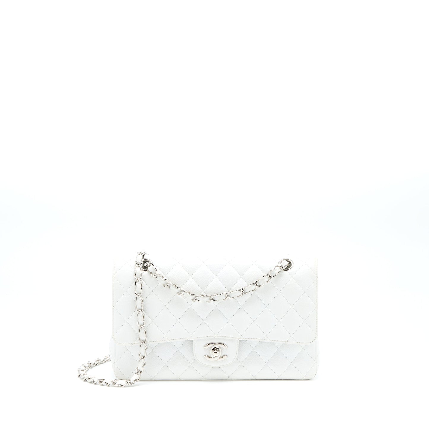 Chanel Medium Classic Flap Caviar White