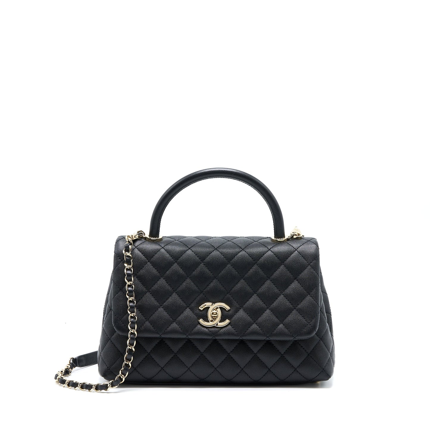 Chanel Medium Coco Handle Caviar Black L