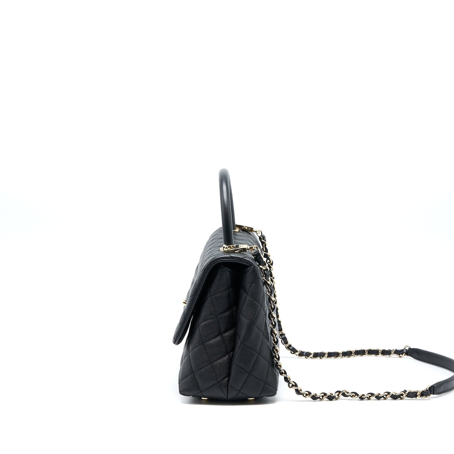 Chanel Medium Coco Handle Caviar Black L