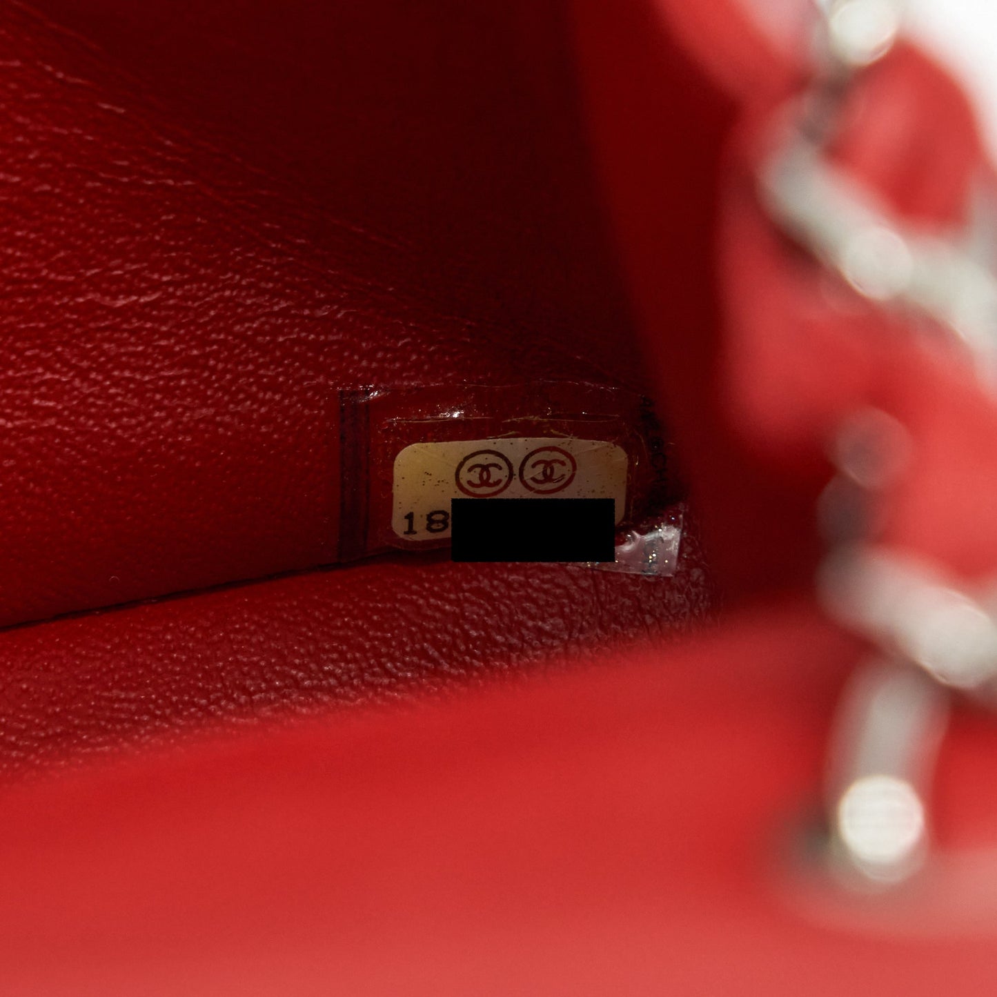 Chanel Mini Square Flap Bag Lambskin Red