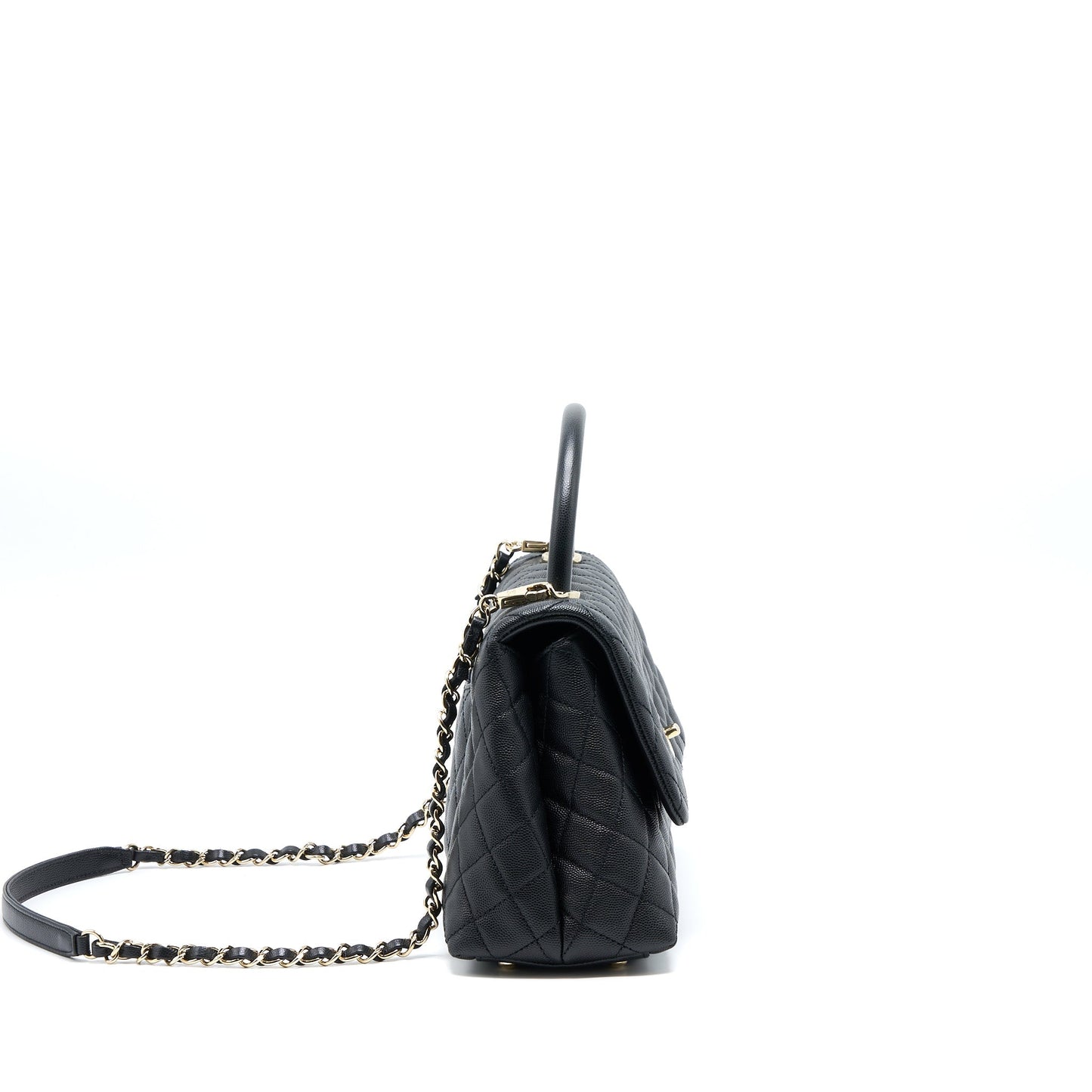 Chanel Medium Coco Handle Caviar Black L