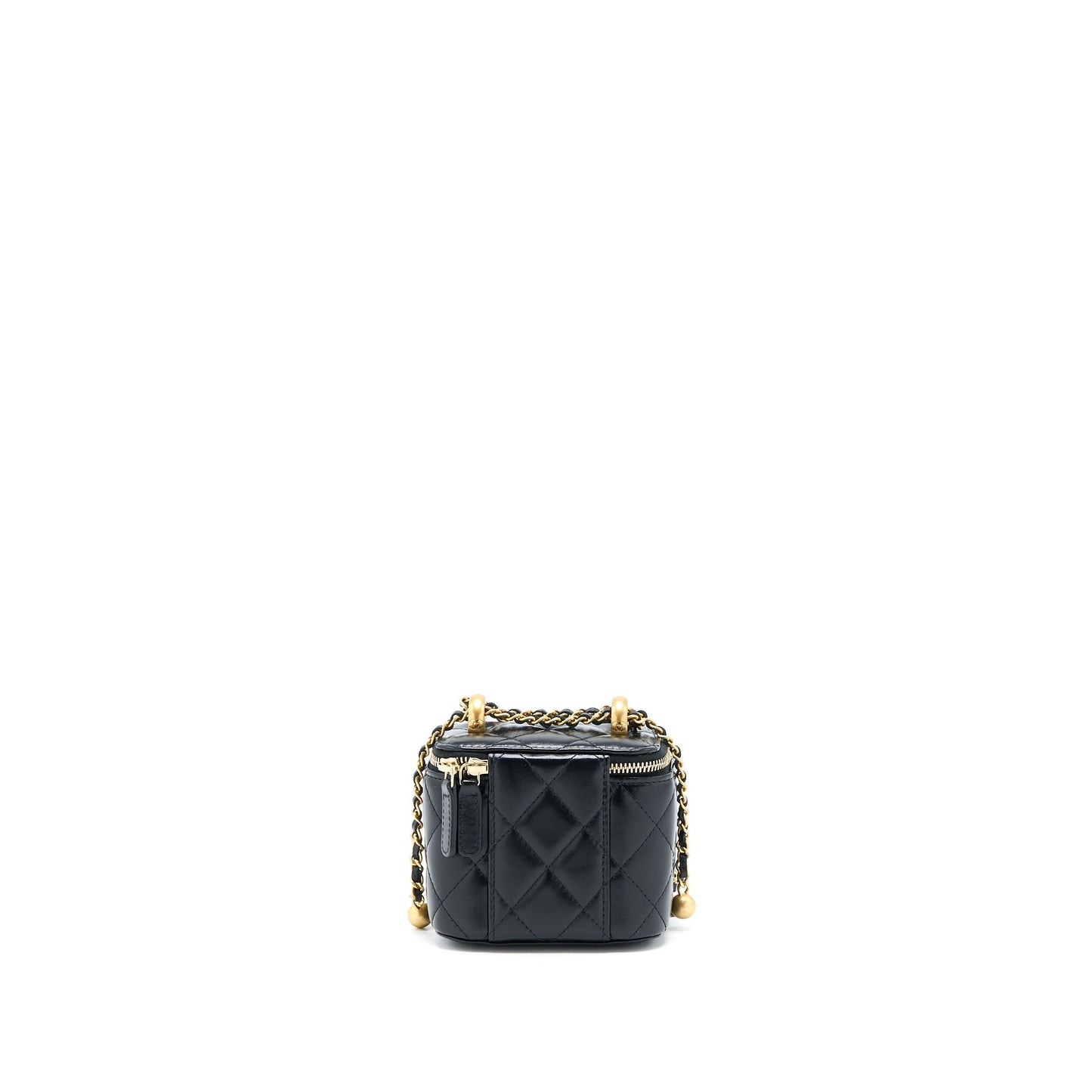 Chanel 21A Gold Crush Mini Vanity Case Calfskin Black Brushed