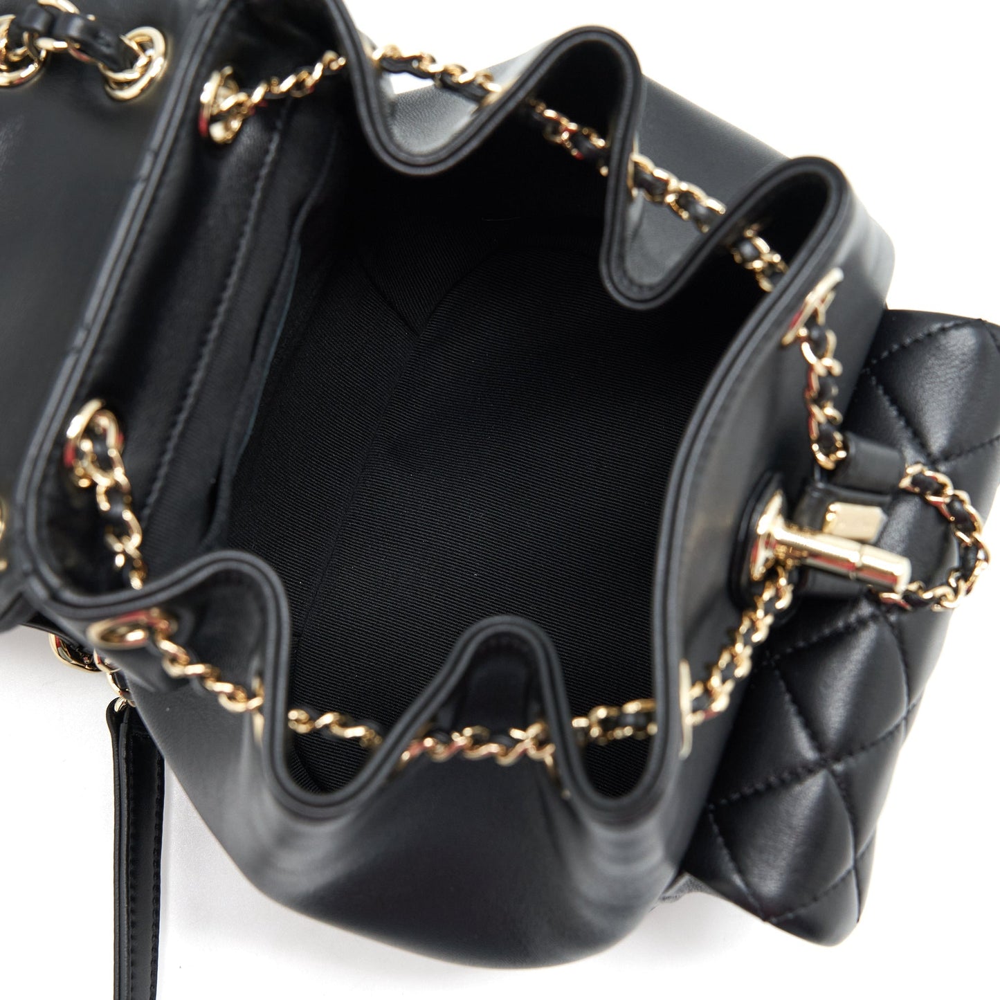 Chanel Duma Mini Backpack Lambskin Black L(Microchip)
