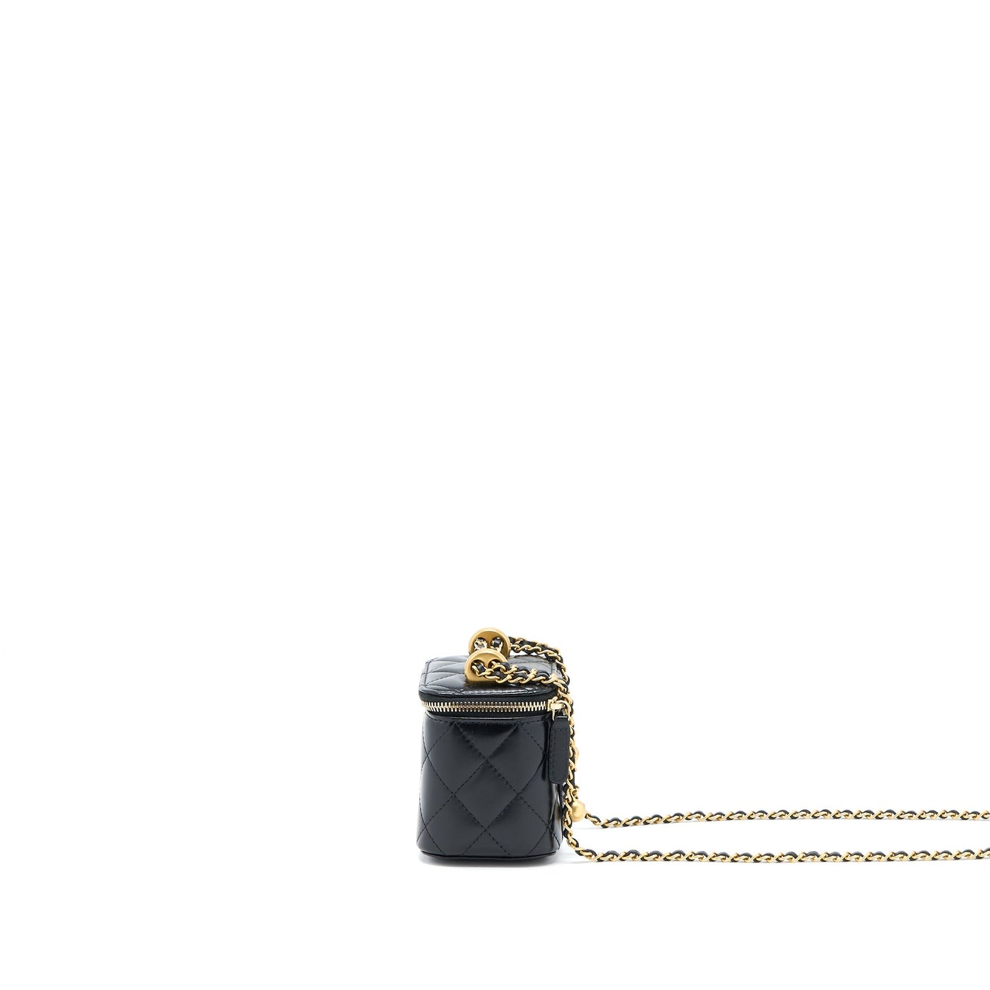 Chanel 21A Gold Crush Mini Vanity Case Calfskin Black Brushed