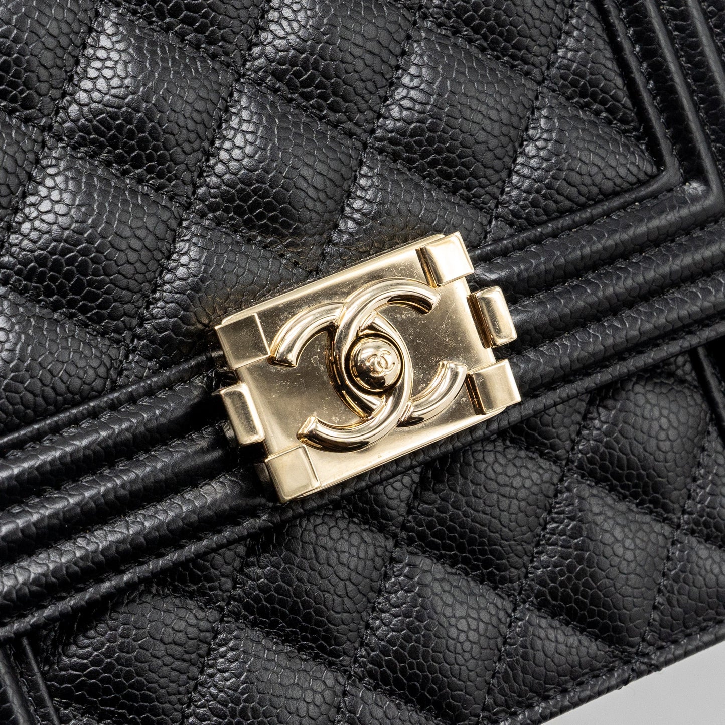 Chanel North South Boy Bag Caviar Black L