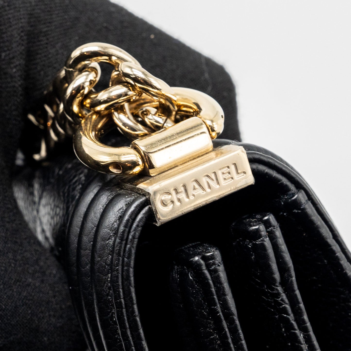 Chanel North South Boy Bag Caviar Black L