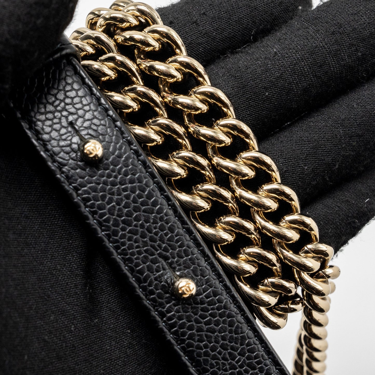 Chanel North South Boy Bag Caviar Black L