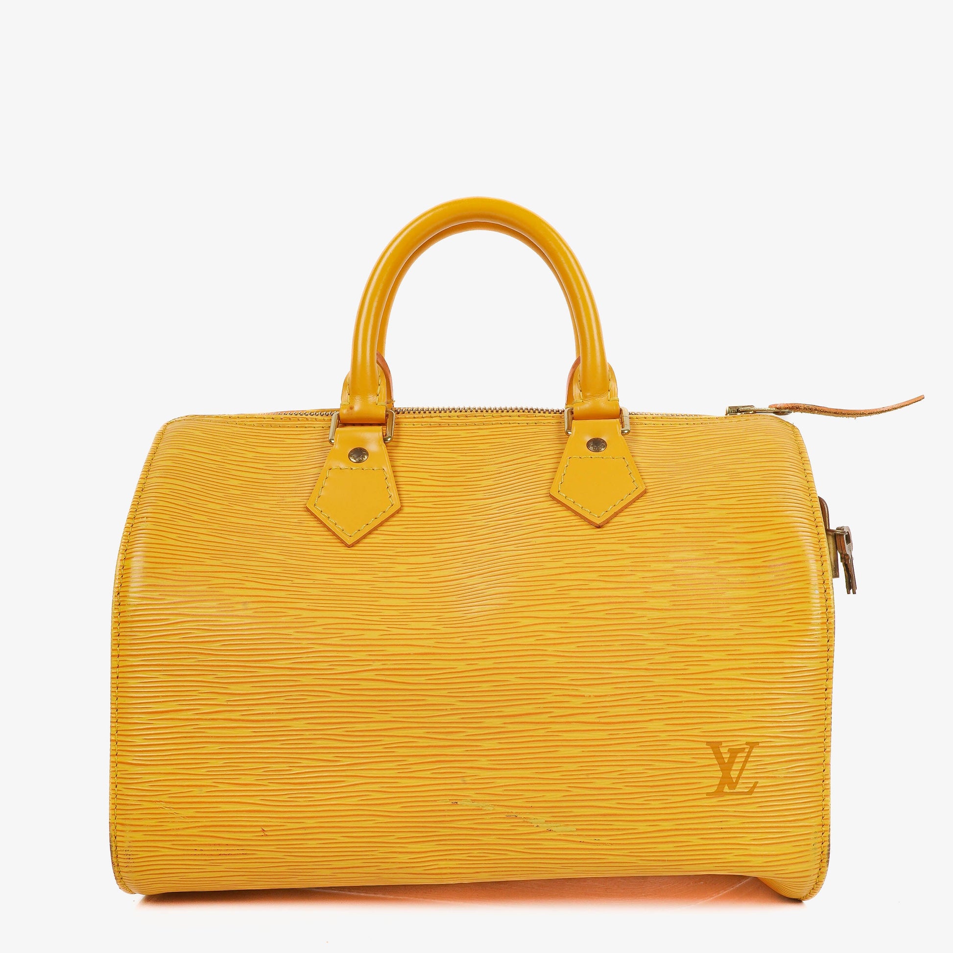 Louis Vuitton  25 Yellow EPI Leather Handbag
