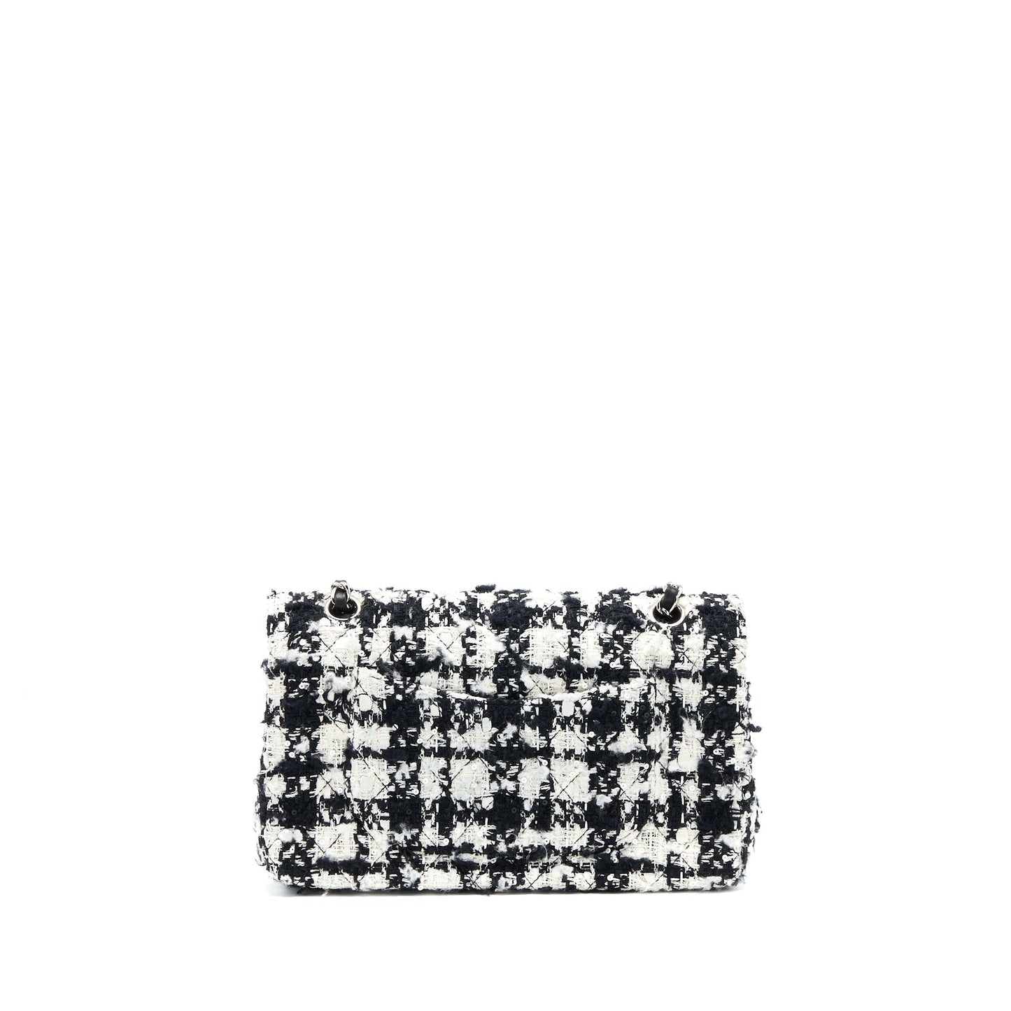 Chanel  Medium Classic Flap Bag Tweed Black And White