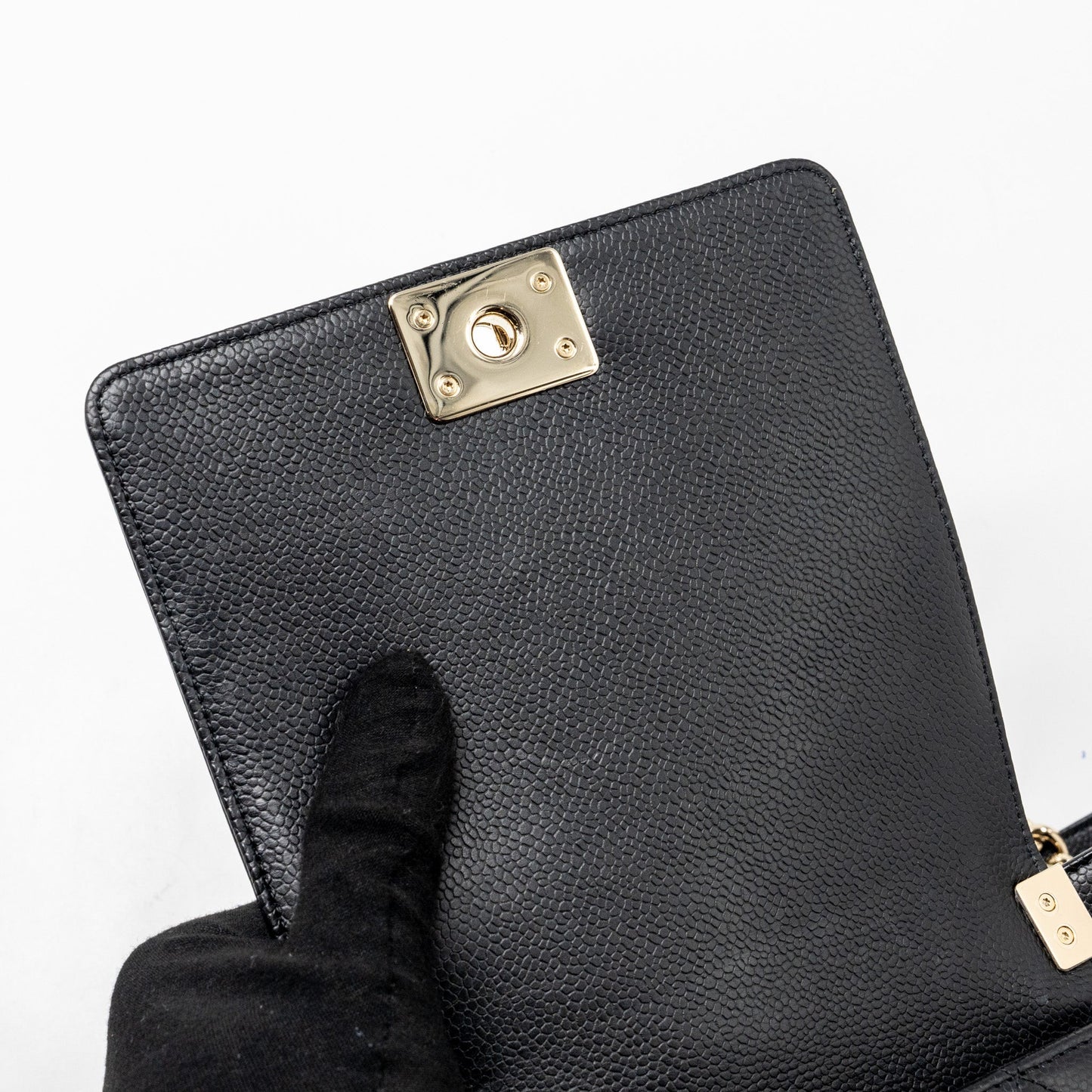 Chanel North South Boy Bag Caviar Black L