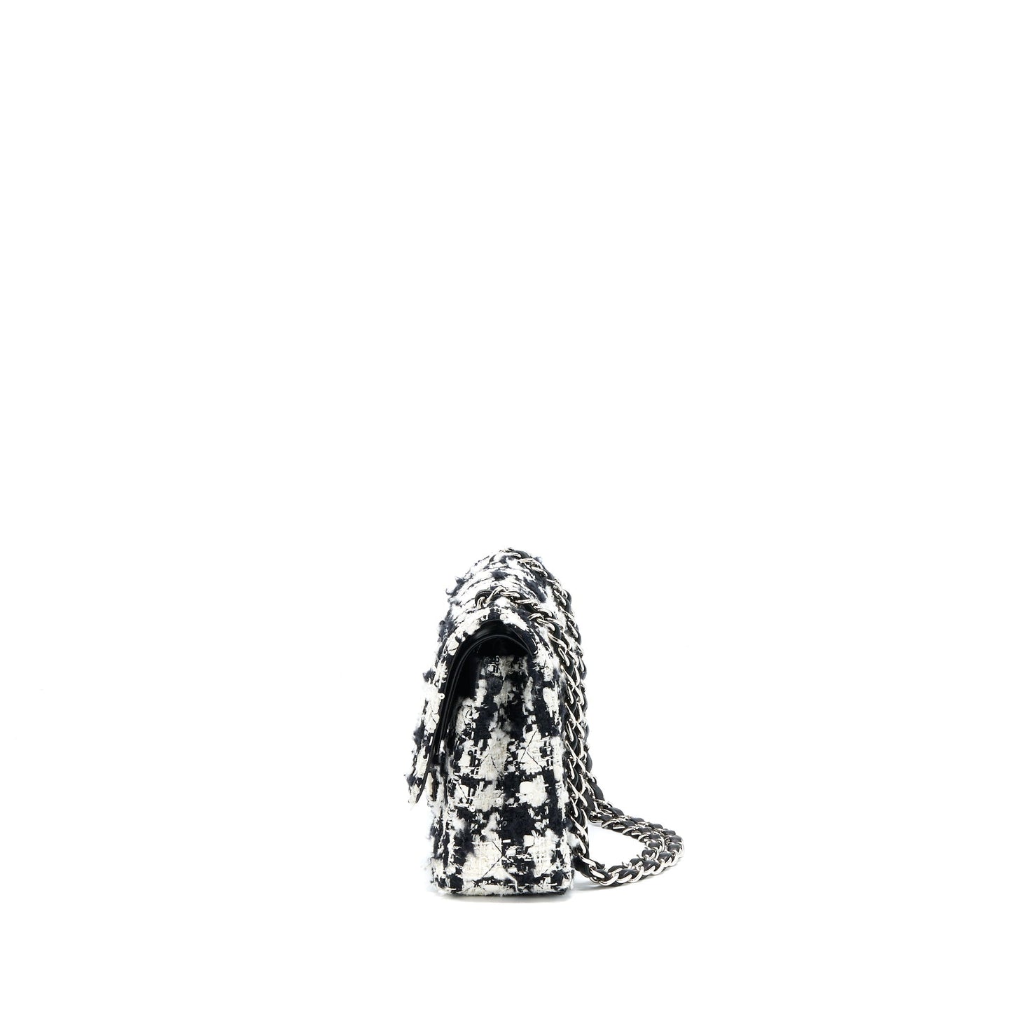 Chanel  Medium Classic Flap Bag Tweed Black And White