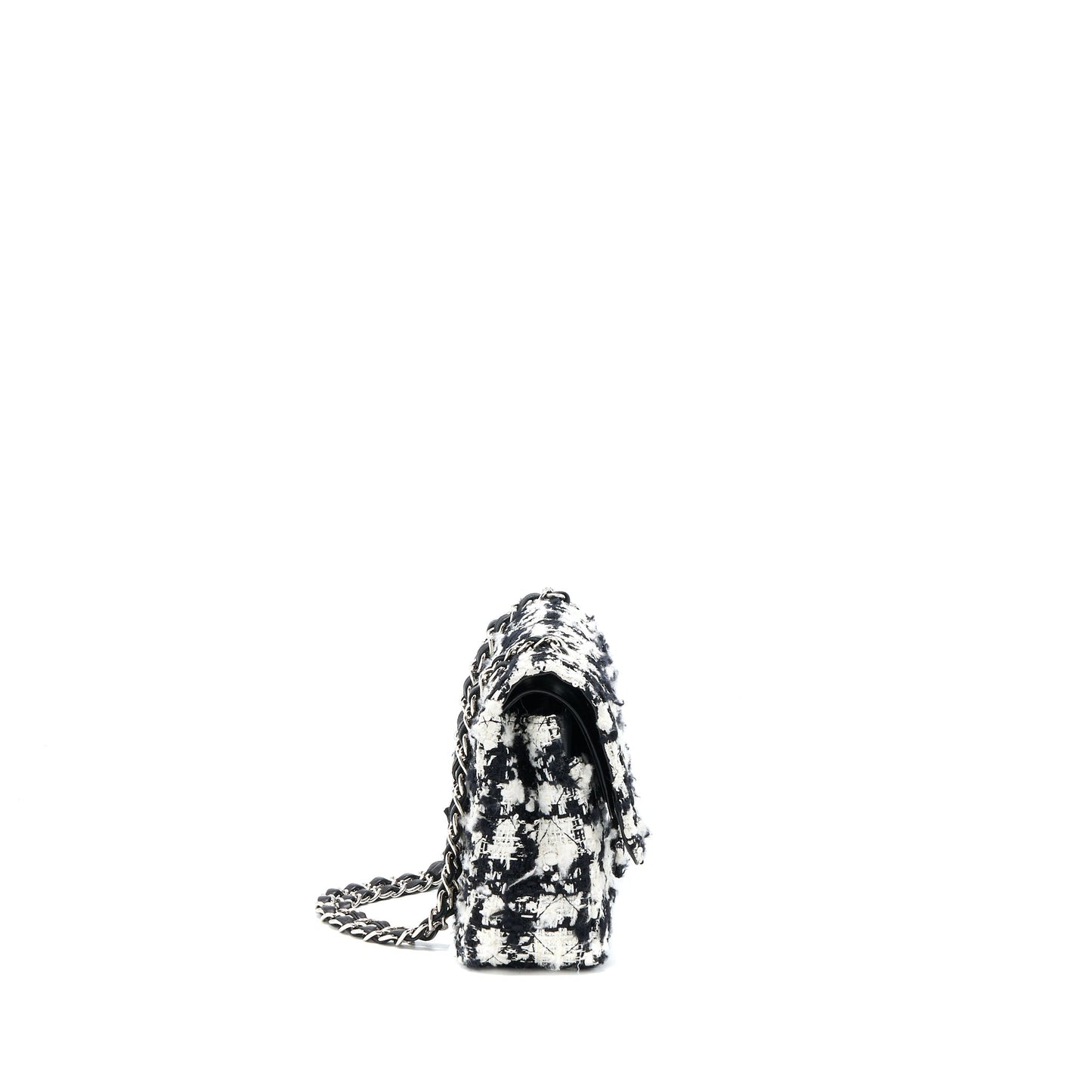 Chanel  Medium Classic Flap Bag Tweed Black And White