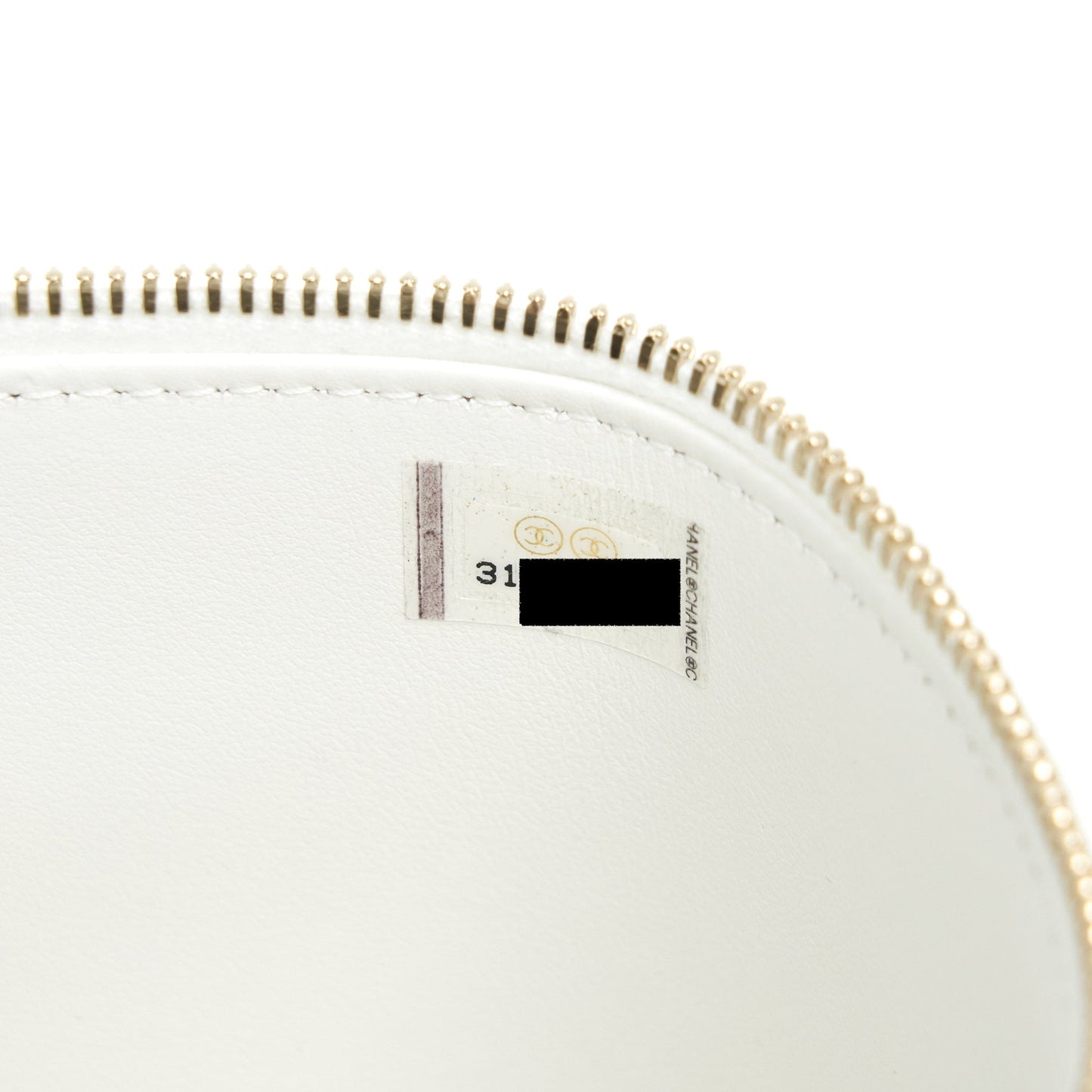 Chanel 22S Logo Top Handle Long Vanity Caviar White