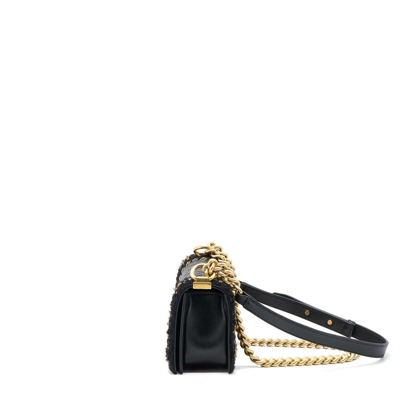 Chanel Small Jacket Boy Bag Lambskin/Tweed Black