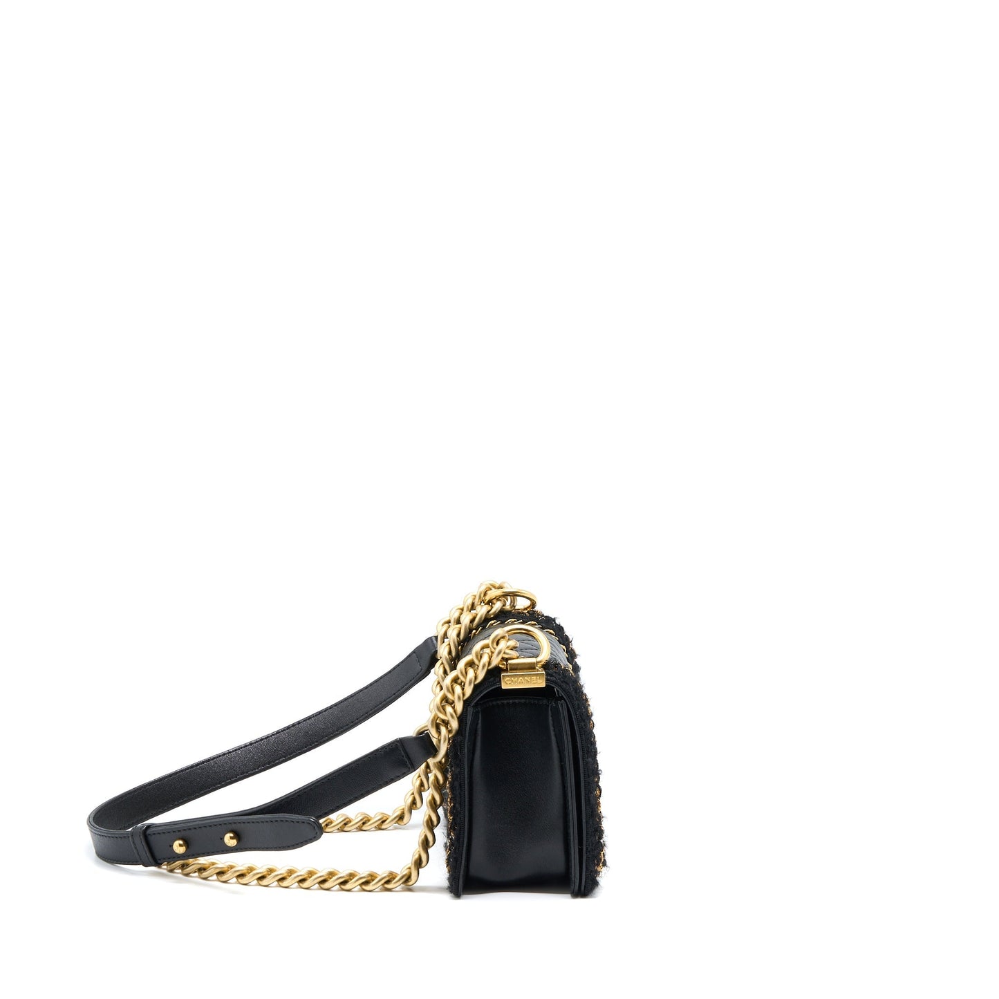 Chanel Small Jacket Boy Bag Lambskin/Tweed Black