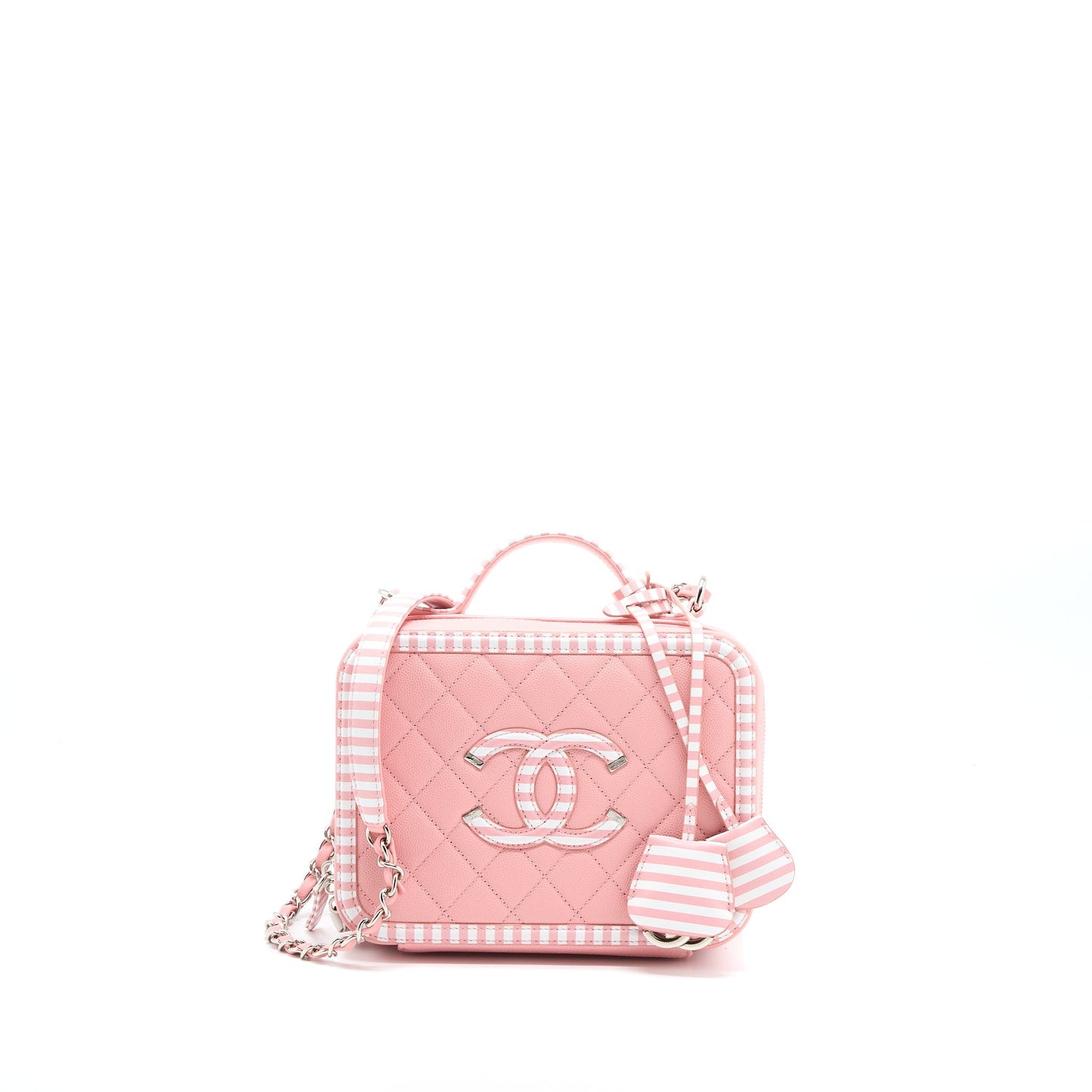 Chanel Medium Filigree Vanity Case Caviar Multicolour Pink