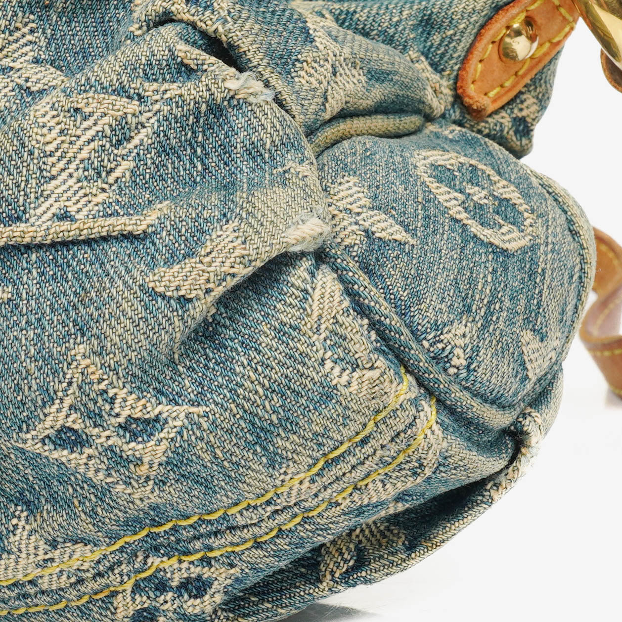 Louis Vuitton Blue Denim Mini Pleaty Monogram Bag