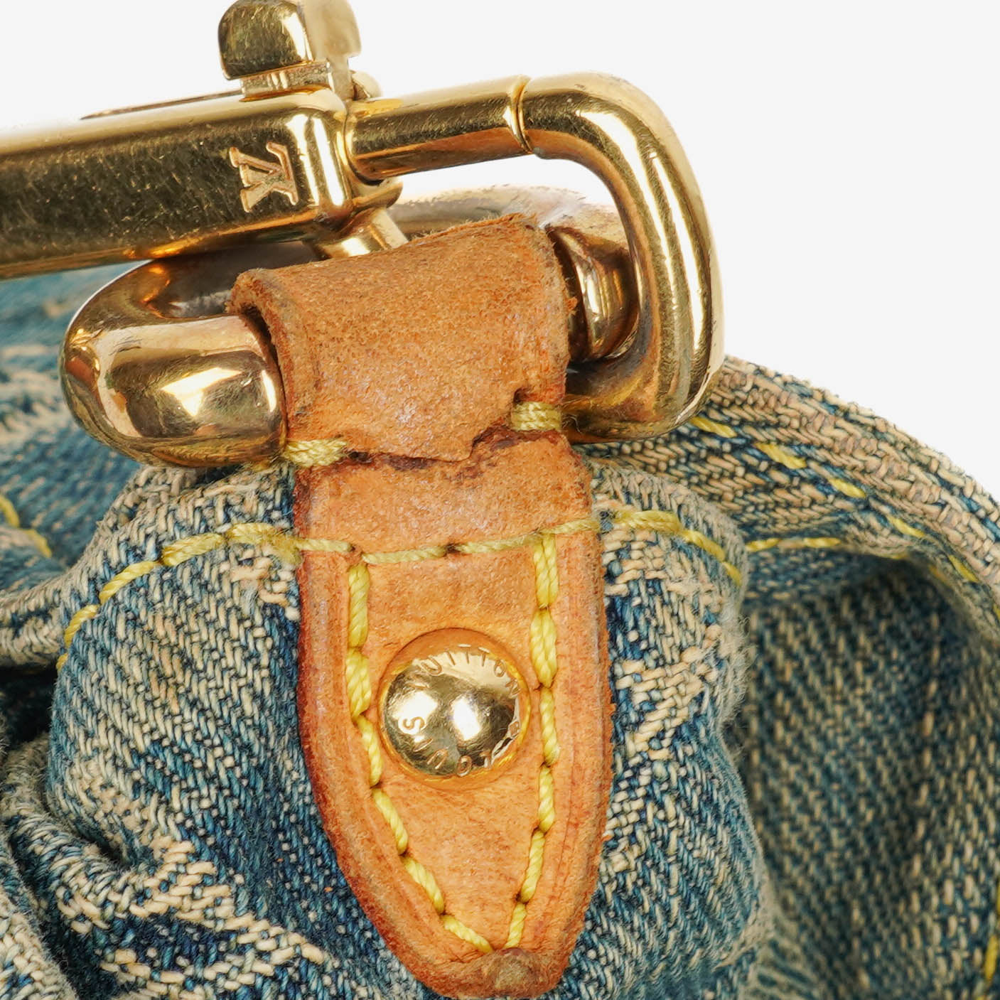 Louis Vuitton Blue Denim Mini Pleaty Monogram Bag