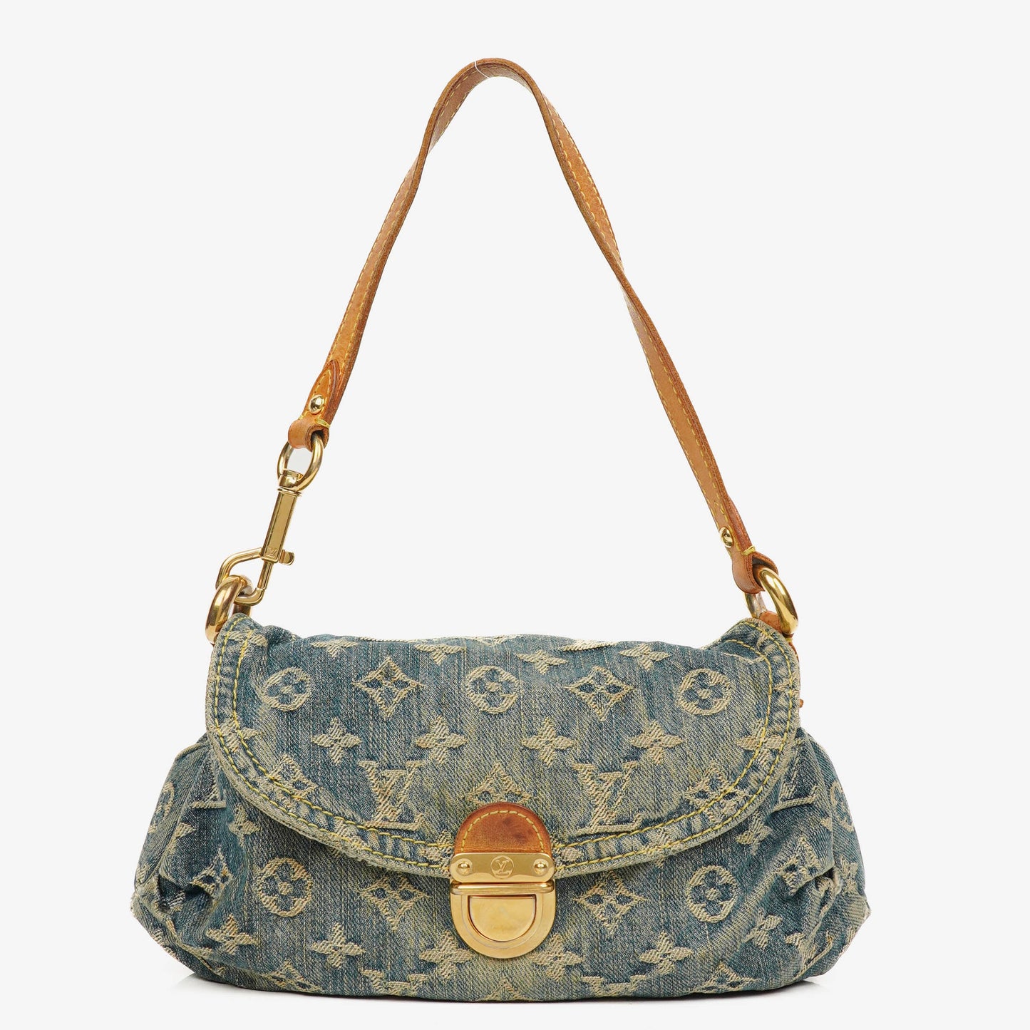 Louis Vuitton Blue Denim Mini Pleaty Monogram Bag