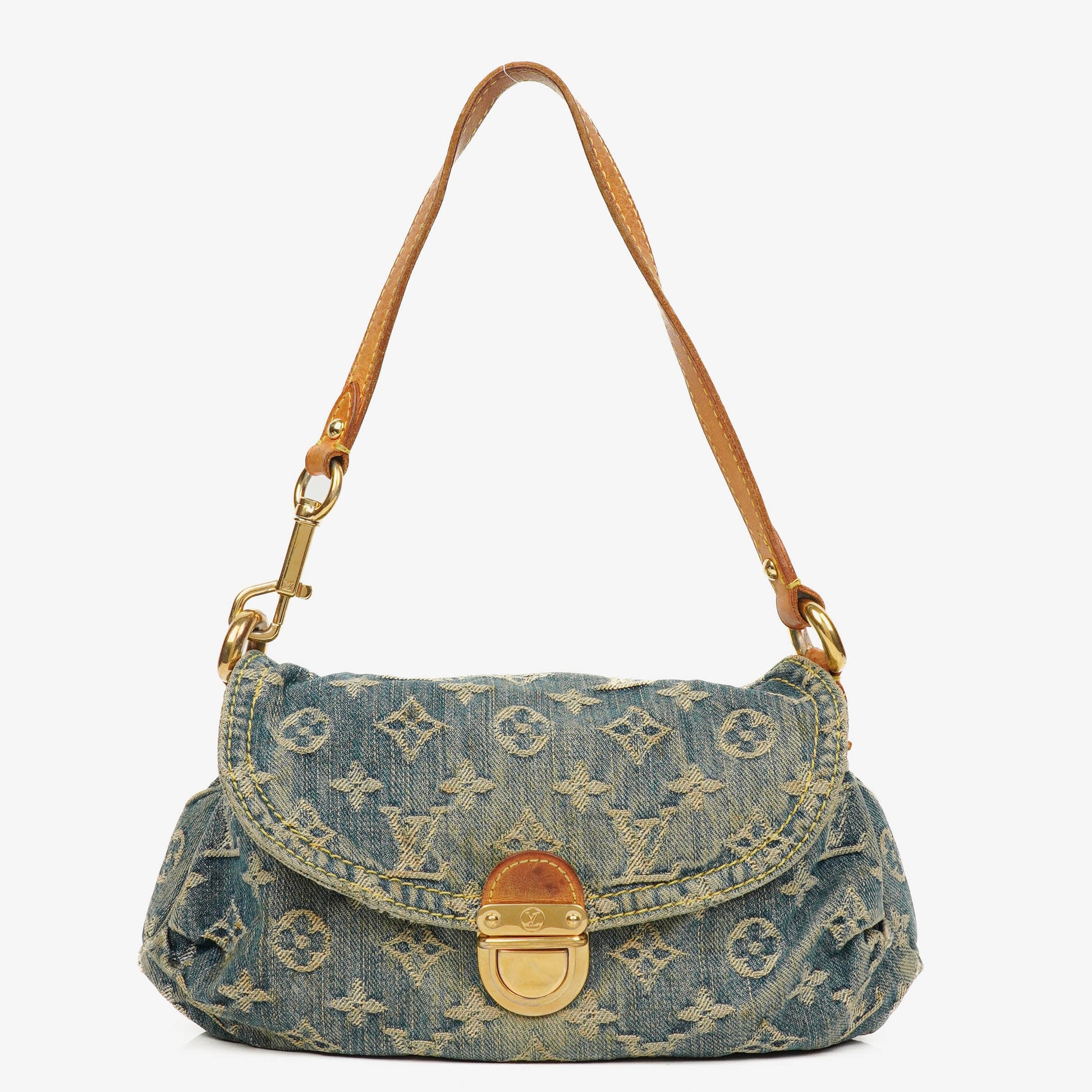 Louis Vuitton Blue Denim Mini Pleaty Monogram Bag