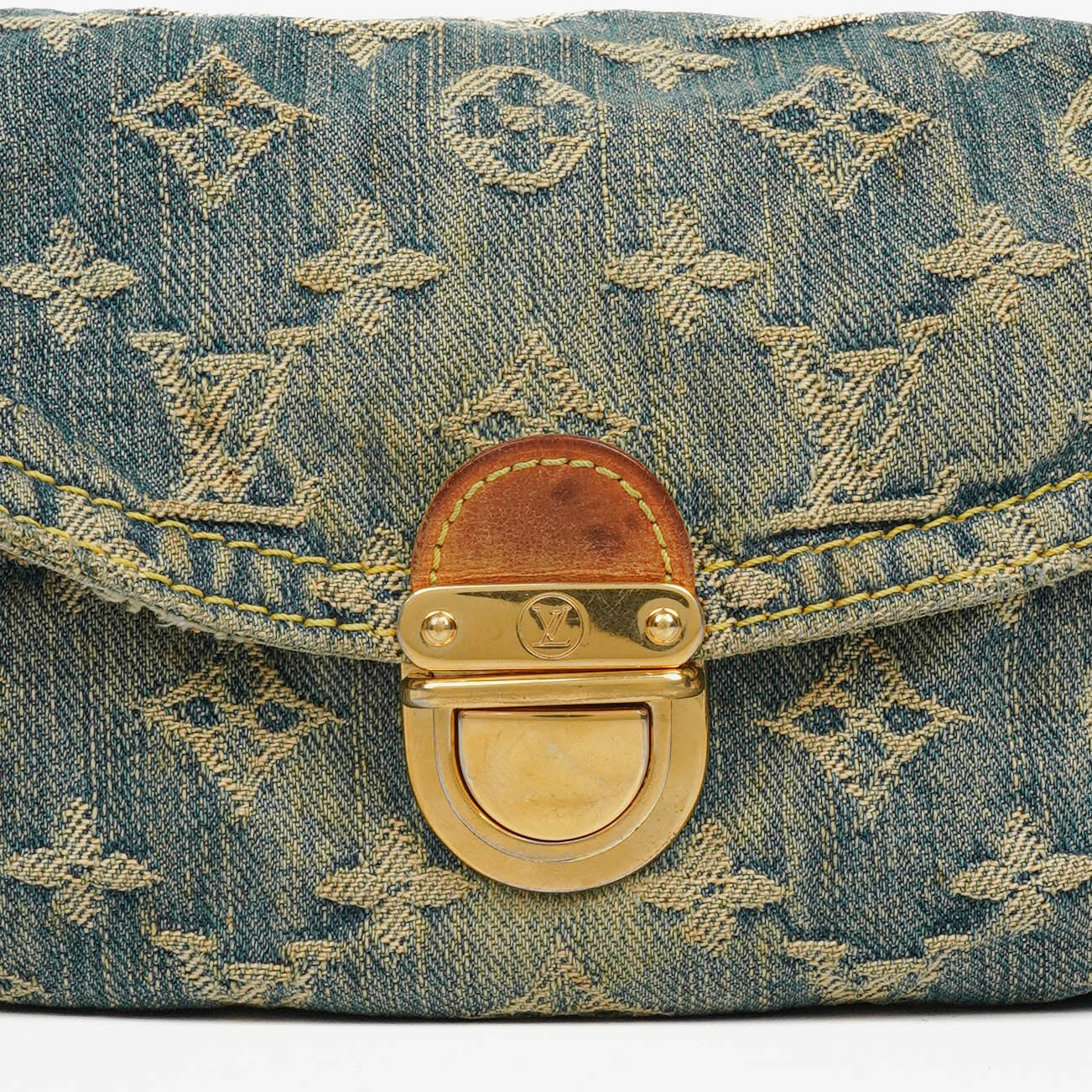 Louis Vuitton Blue Denim Mini Pleaty Monogram Bag