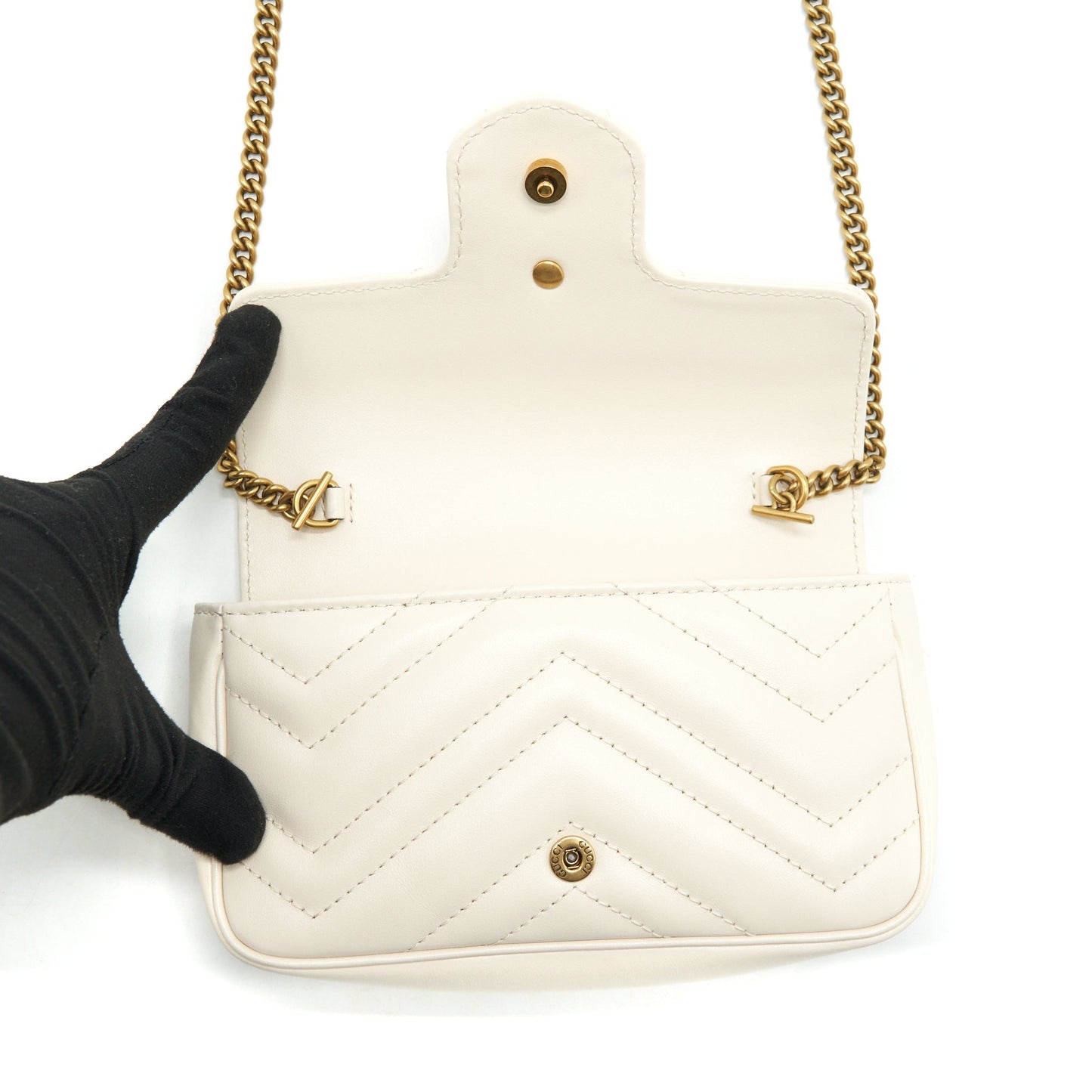Gucci GG marmont super mini Bag White